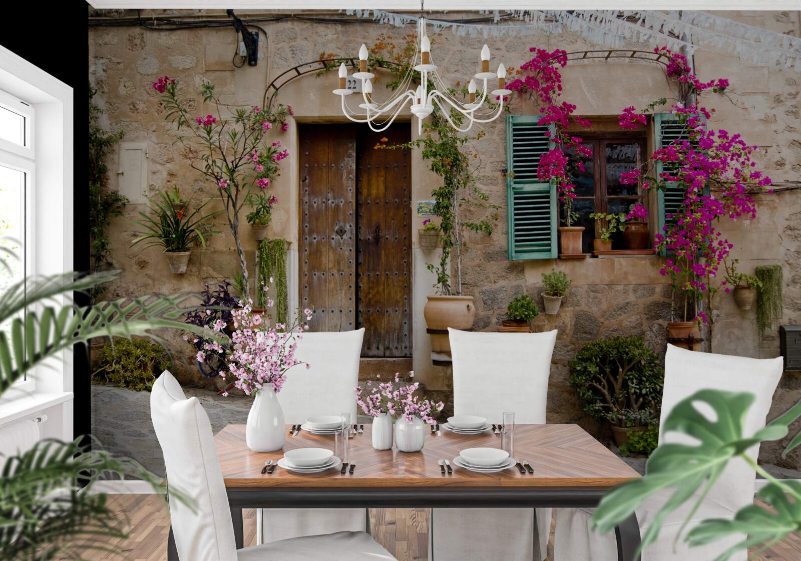 Fototapeta zabytkowe mieszkanie z roślinami