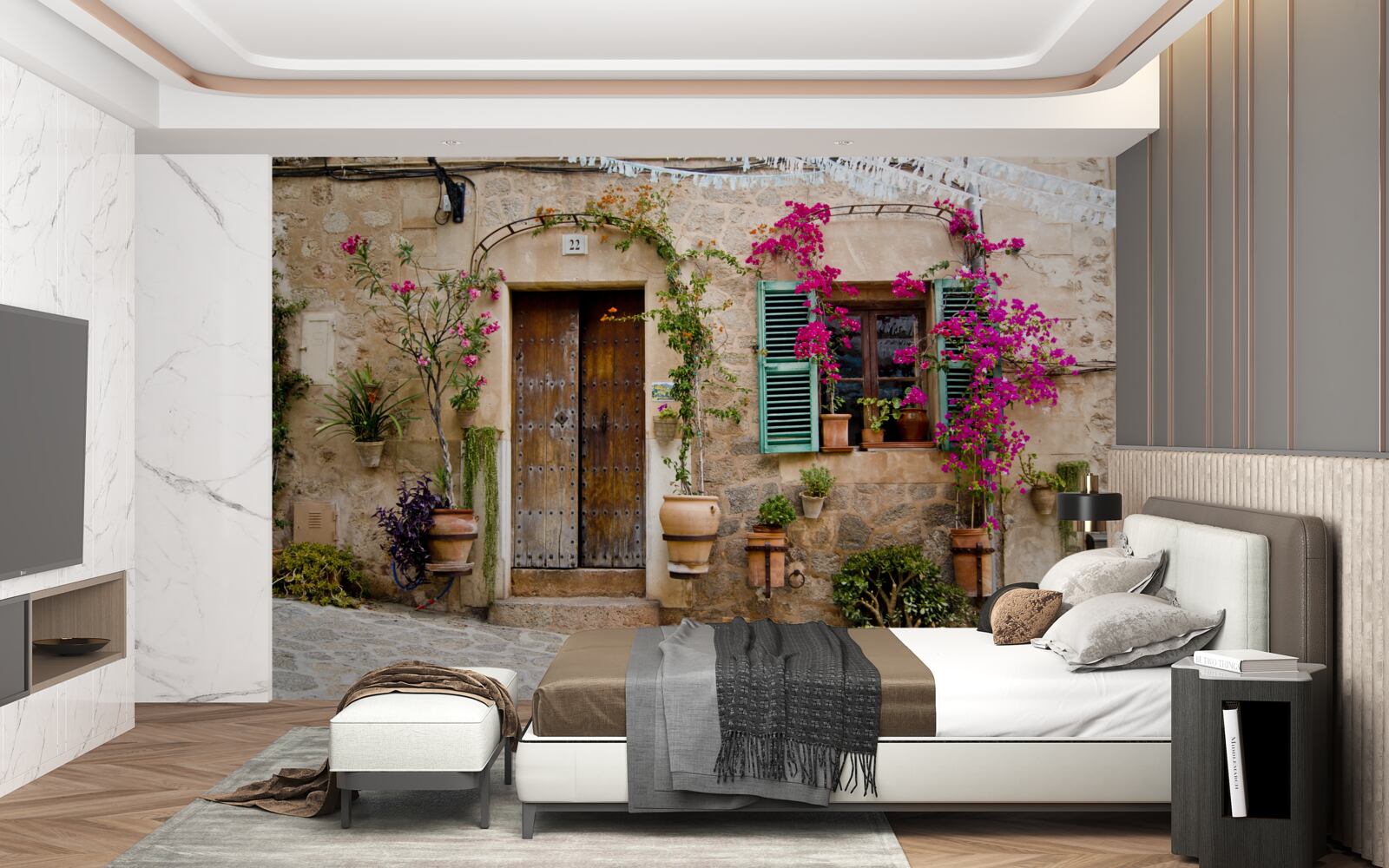 Fototapeta zabytkowe mieszkanie z roślinami