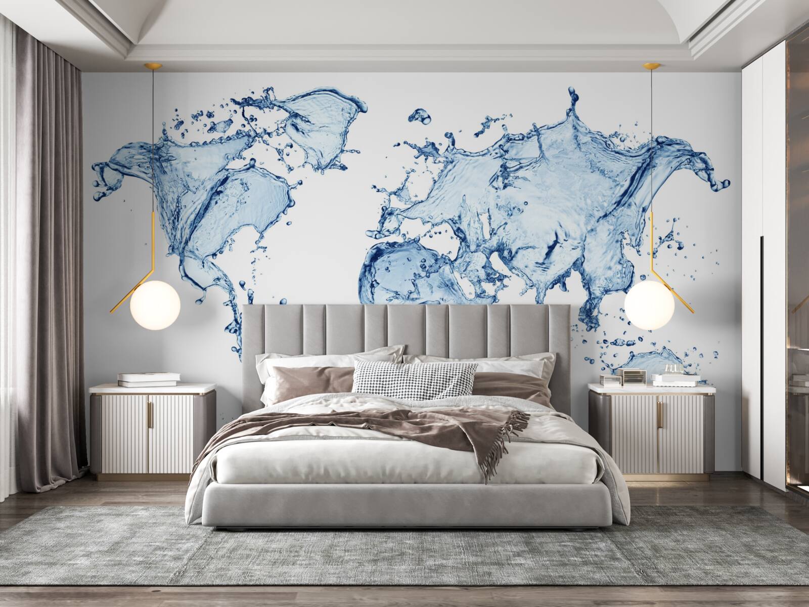 Fototapeta atlas świata uformowany z wody