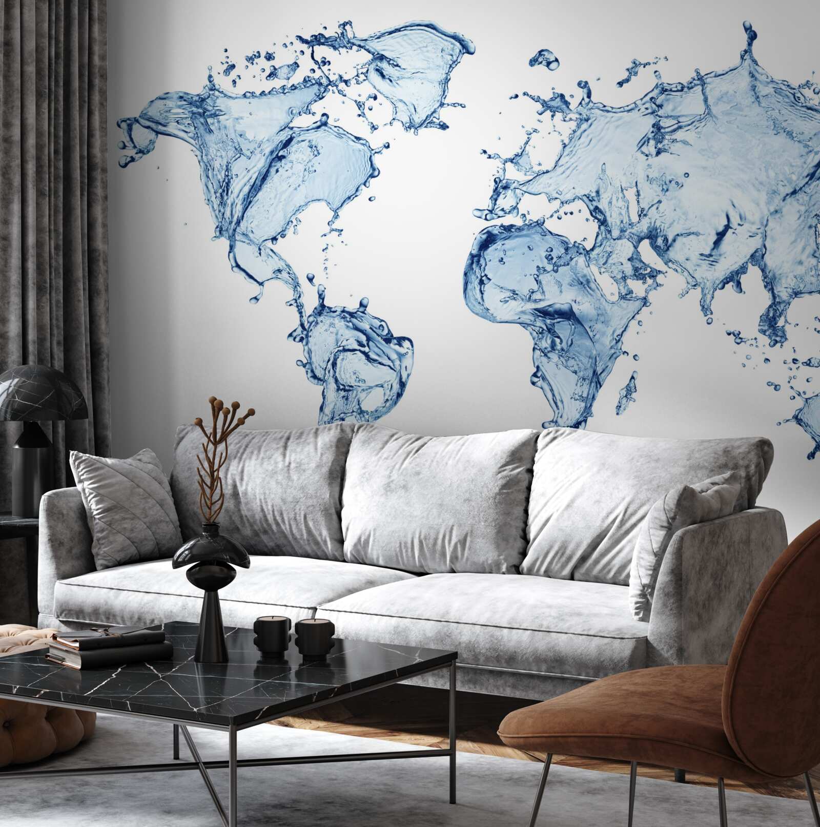 Fototapeta atlas świata uformowany z wody