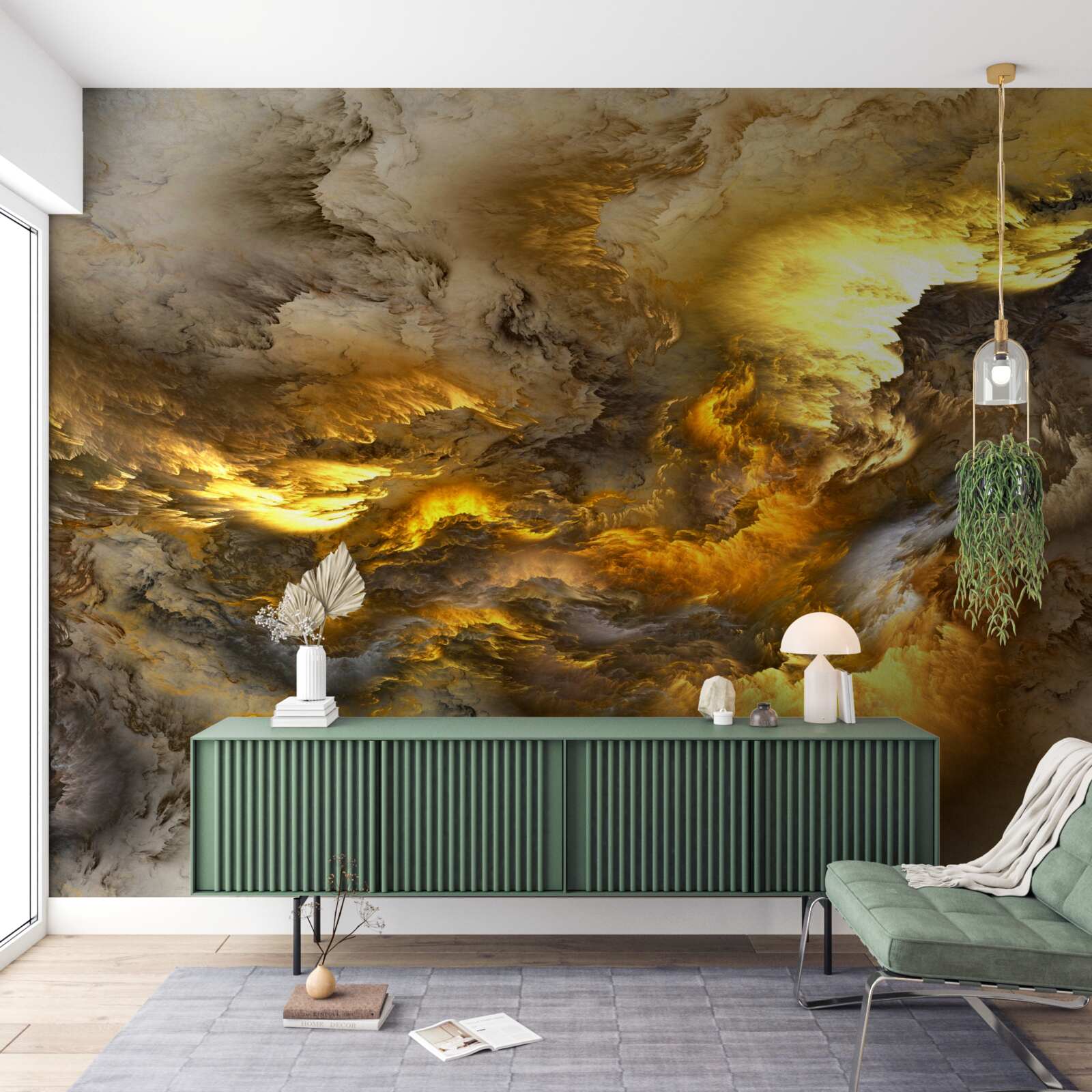 Fototapeta beżowy marmur ze złotym podziałem