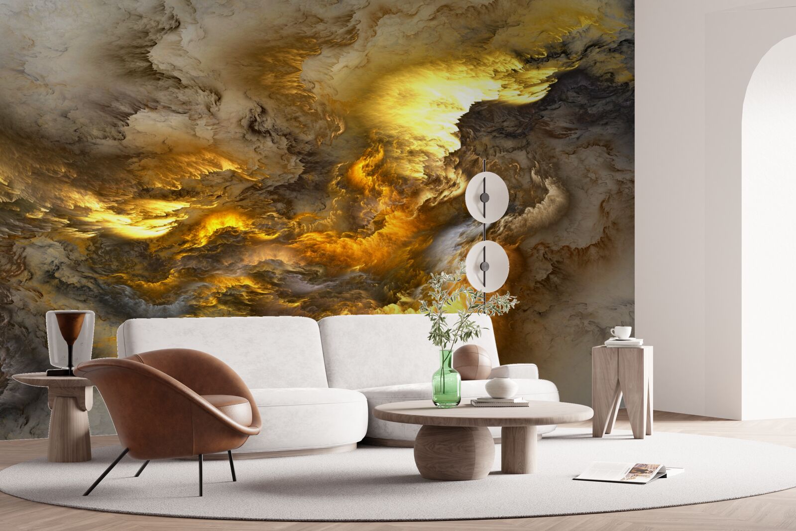 Fototapeta beżowy marmur ze złotym podziałem