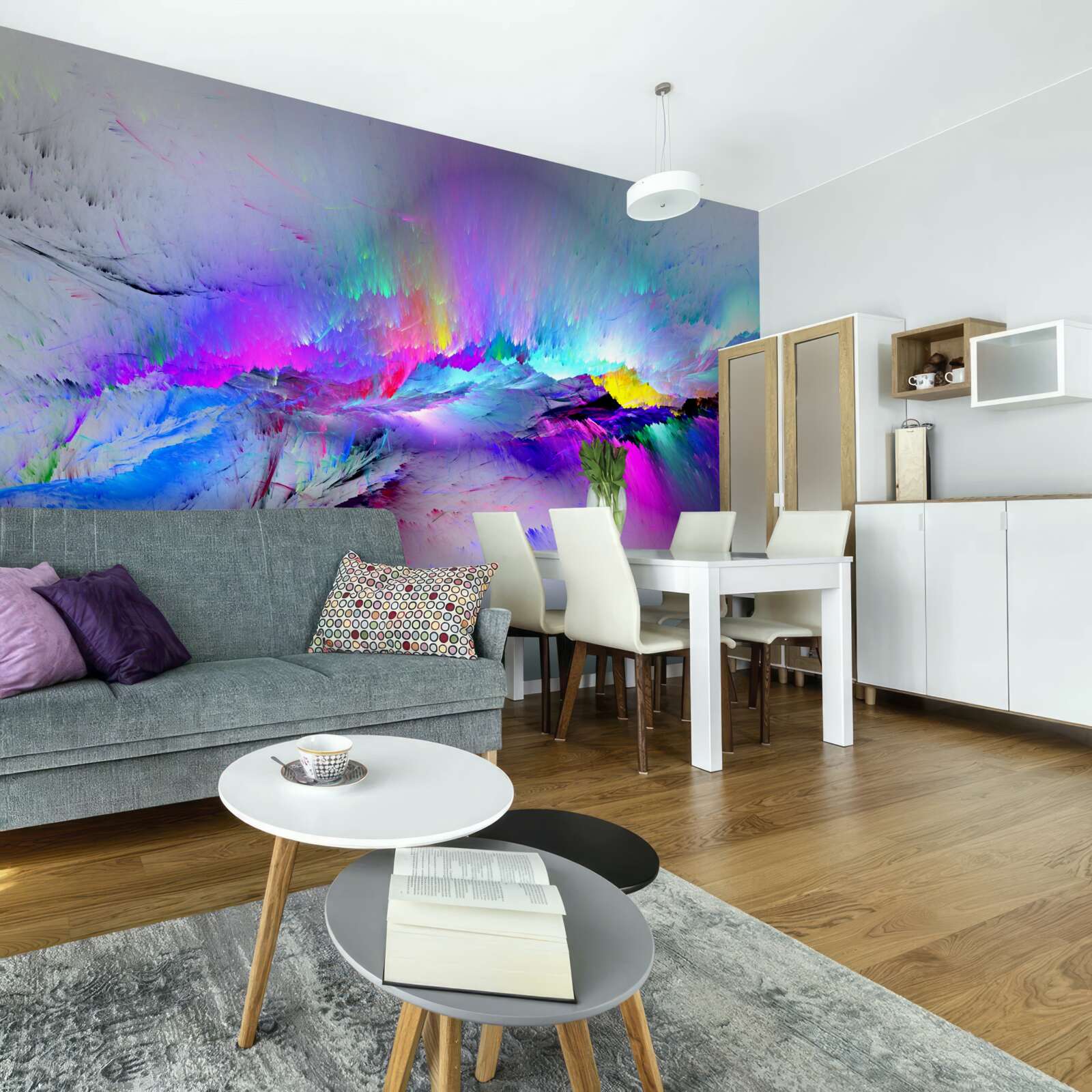 Fototapeta zorza polarna nad biegunem południowym