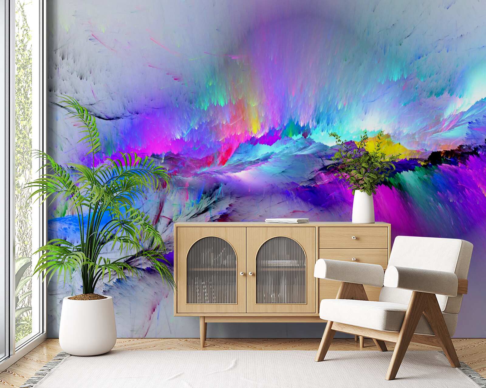 Fototapeta zorza polarna nad biegunem południowym