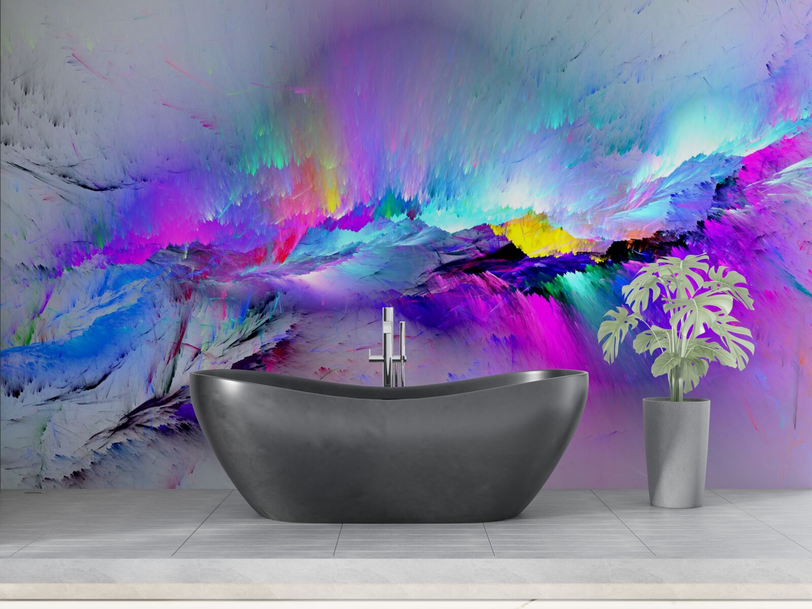 Fototapeta zorza polarna nad biegunem południowym