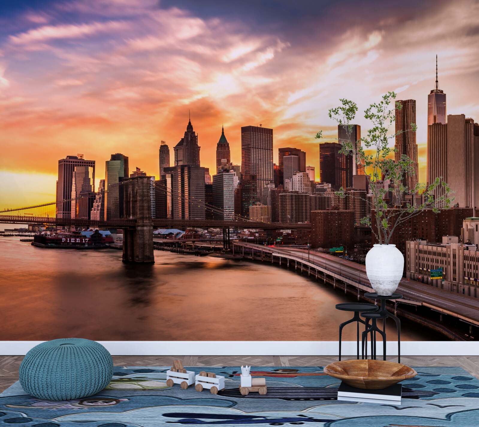 Fototapeta zamów z bursztynu nad brooklynem