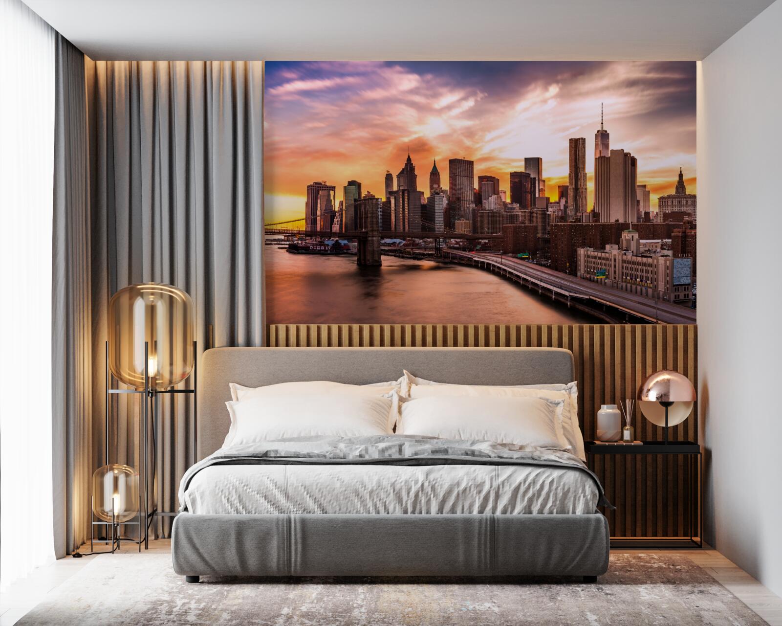 Fototapeta zamów z bursztynu nad brooklynem