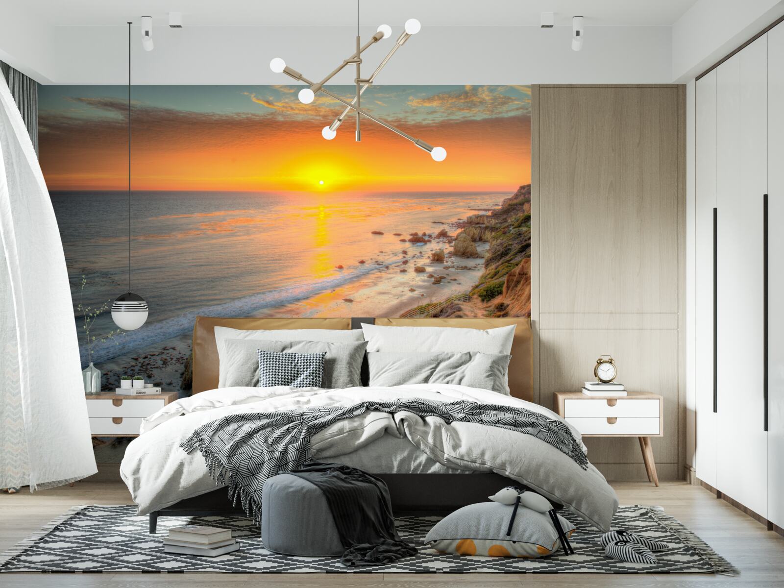 Fototapeta słońce schodzące do oceanu o zachodzie słońca