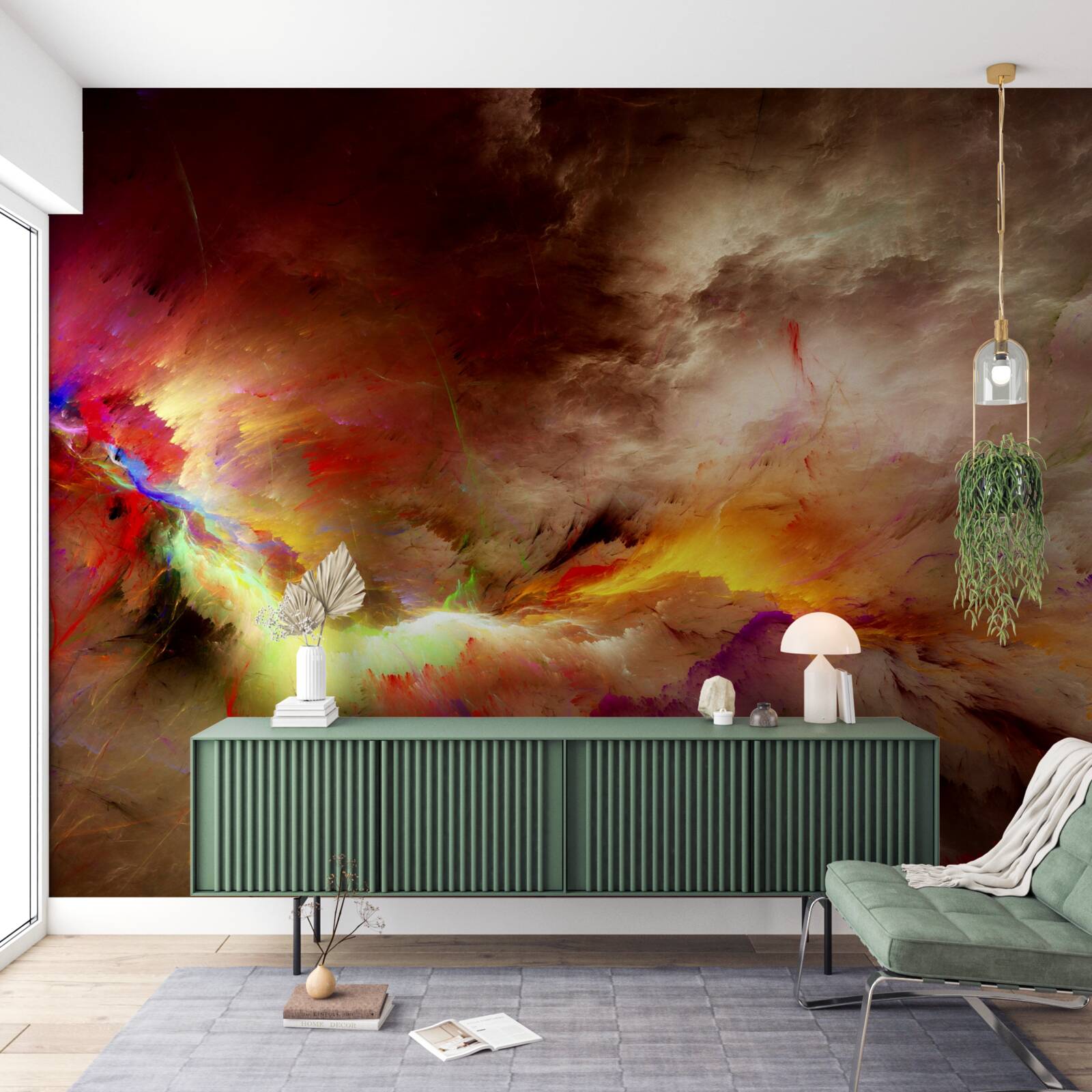 Fototapeta podczas burzy na pustyni wybucha burza z piorunami