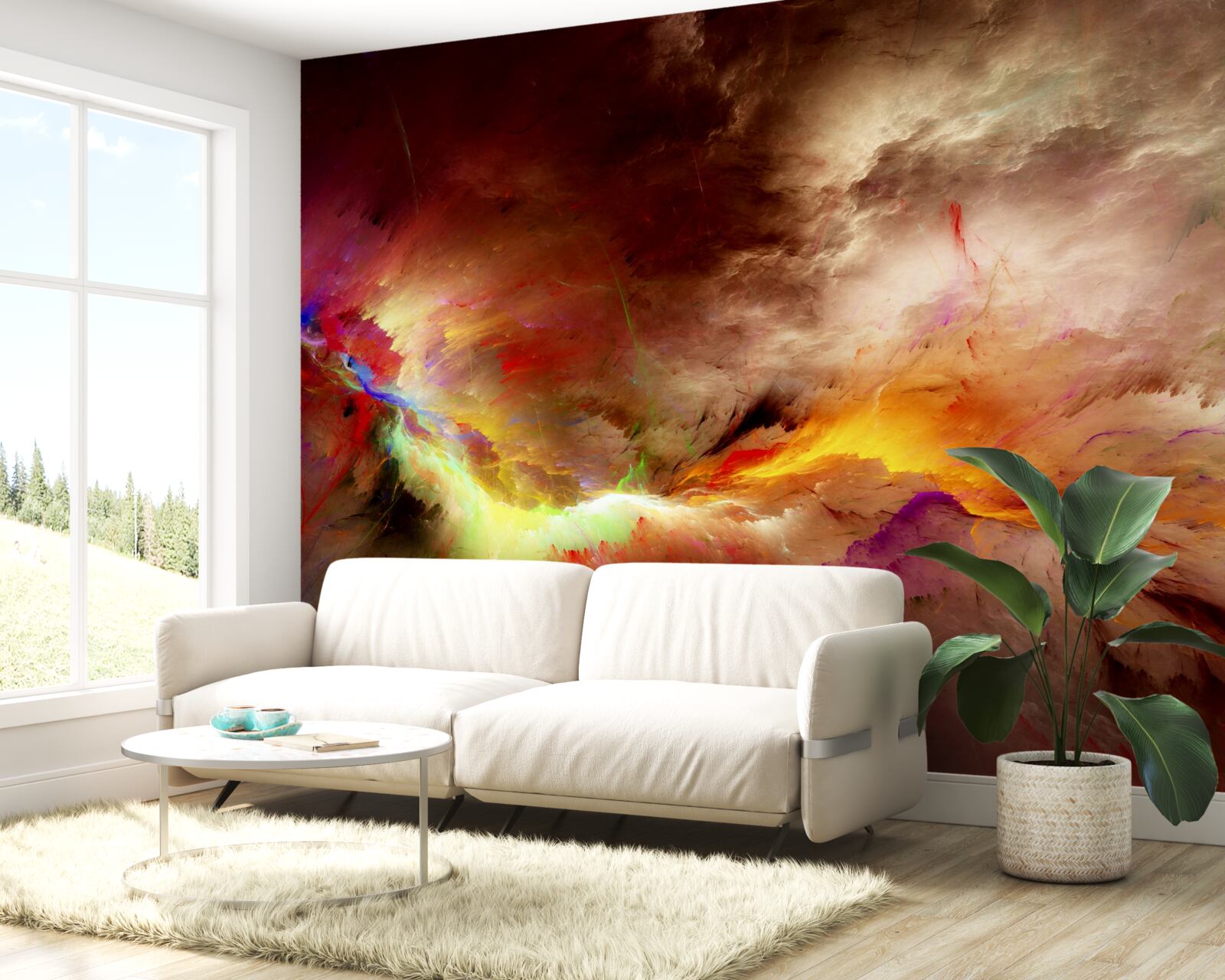 Fototapeta podczas burzy na pustyni wybucha burza z piorunami