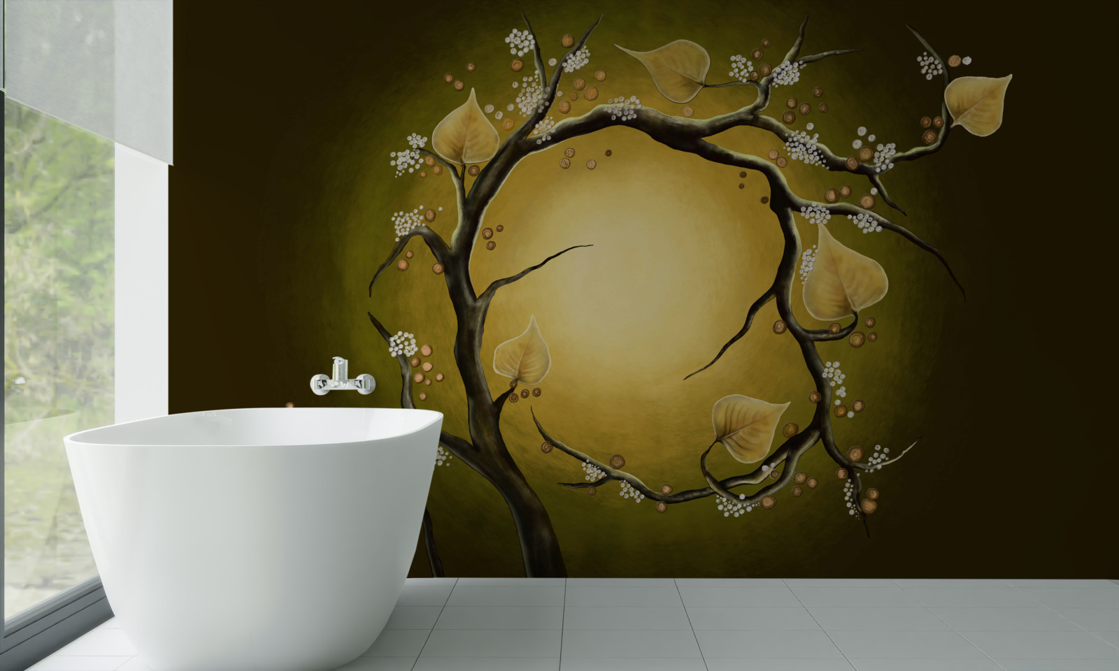 Fototapeta Żółta magnolia w pełnym rozkwicie na tle światła słonecznego