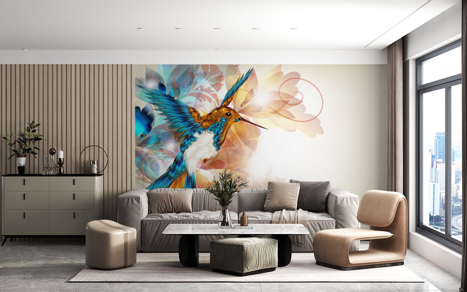 Fototapeta niematerialny niebieski koliber