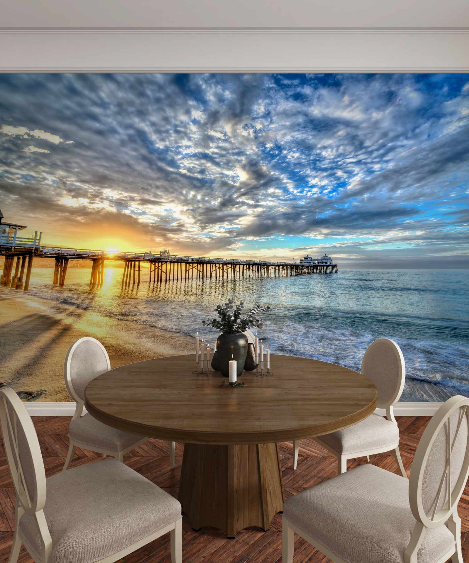 Fototapeta molo dla rybaków o świcie