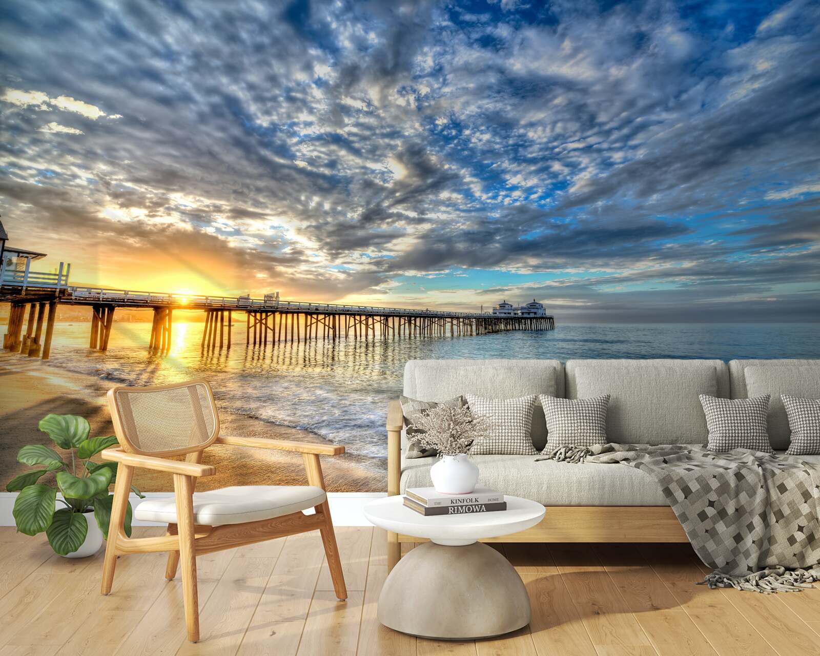 Fototapeta molo dla rybaków o świcie