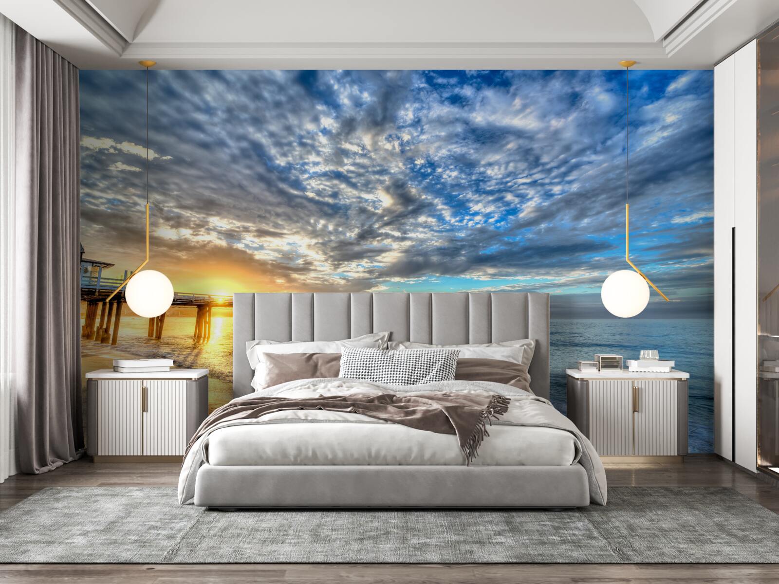 Fototapeta molo dla rybaków o świcie