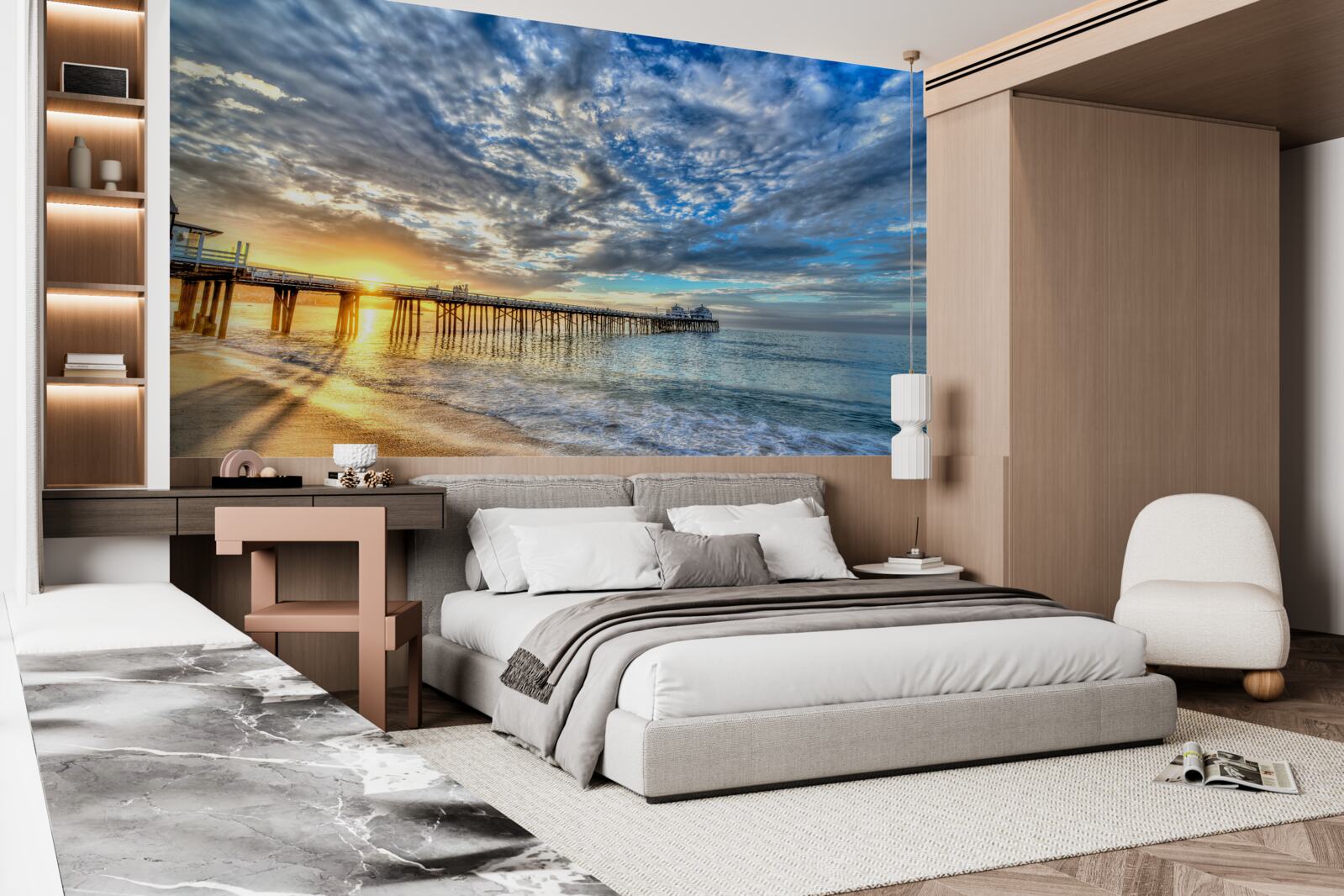 Fototapeta molo dla rybaków o świcie