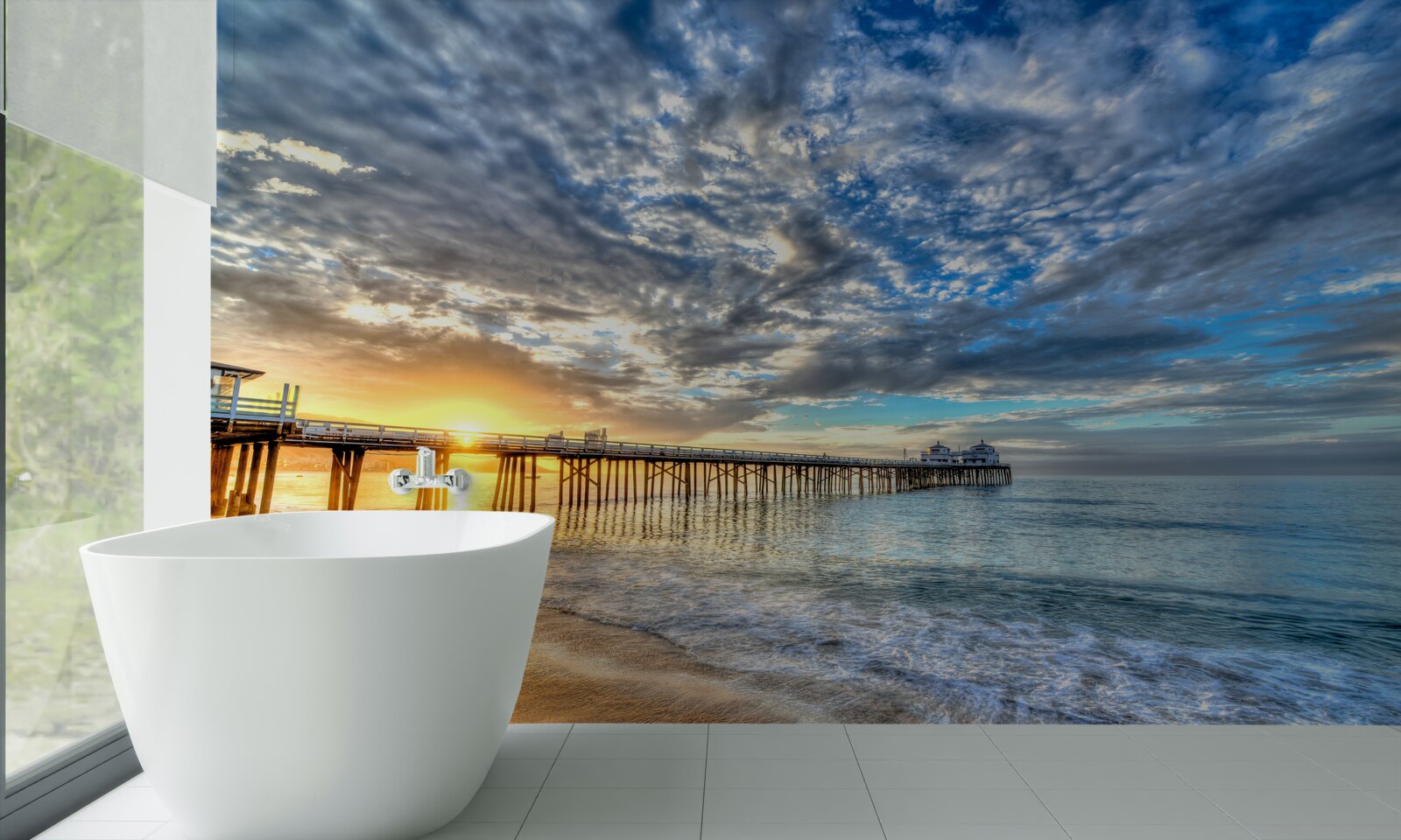 Fototapeta molo dla rybaków o świcie