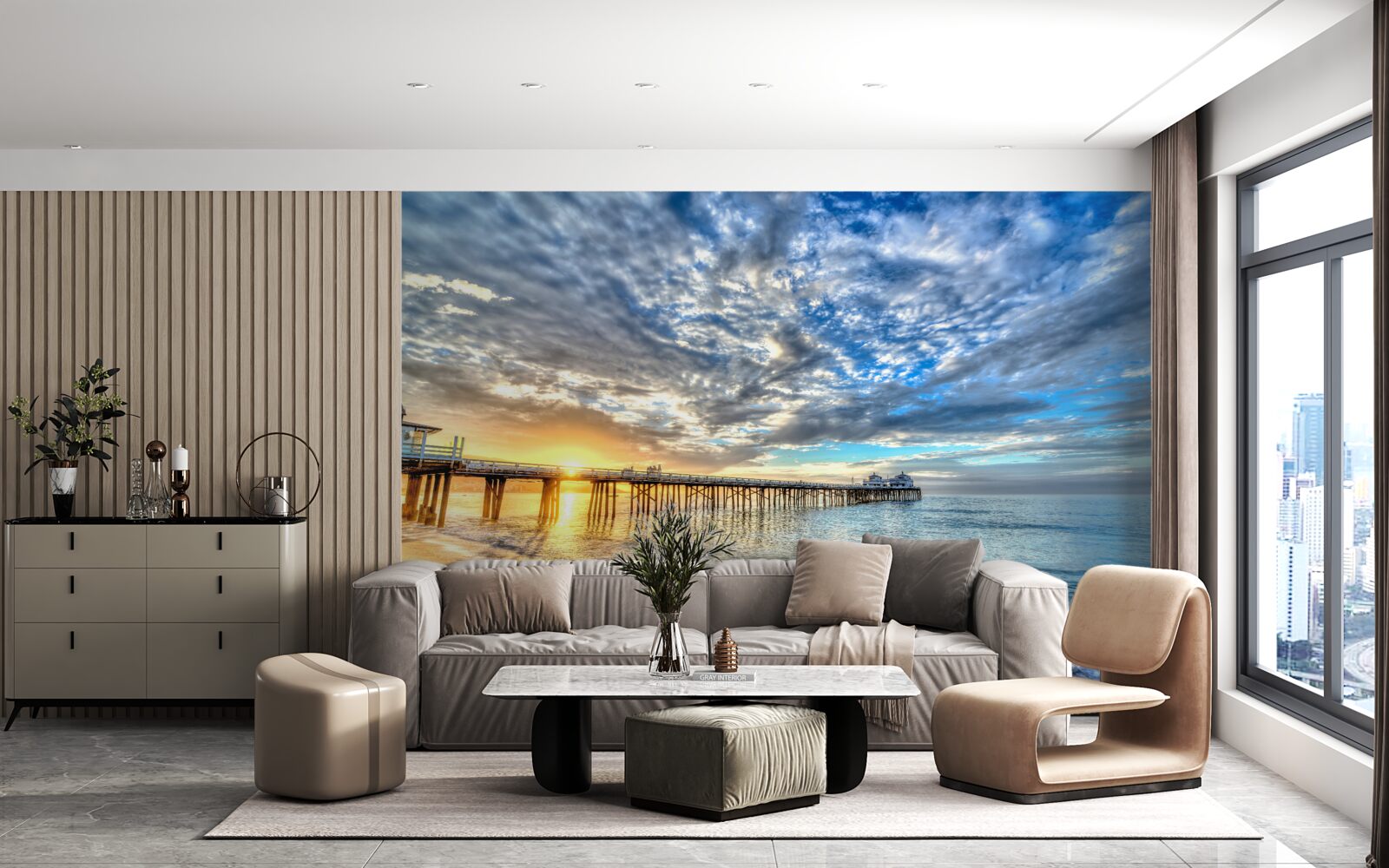 Fototapeta molo dla rybaków o świcie