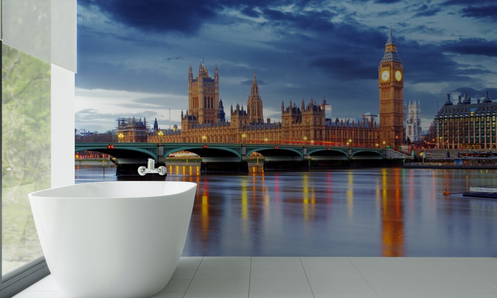 Fototapeta odbicie brytyjskiego parlamentu w wodzie rzeki