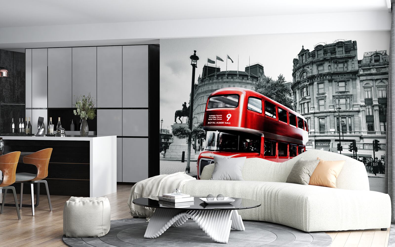 Fototapeta autobus z londynu na ulicy miejskiej