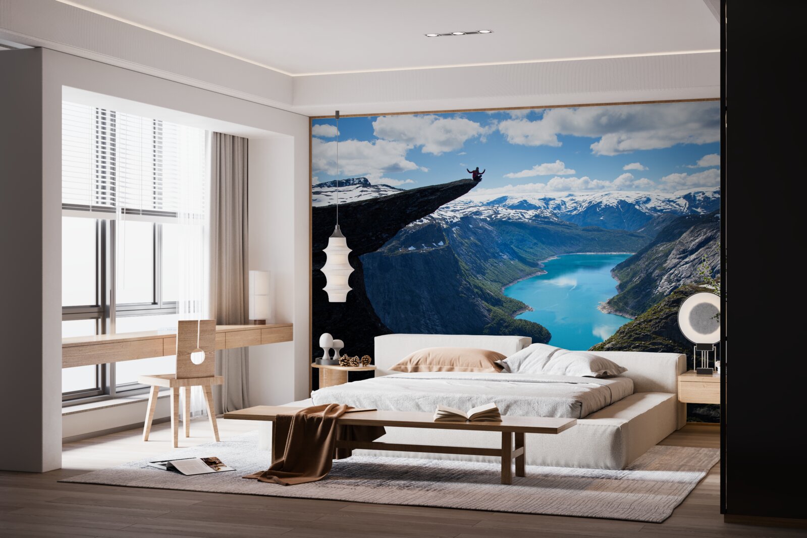 Fototapeta szczyt majestatycznie wznosi się nad przepaścią