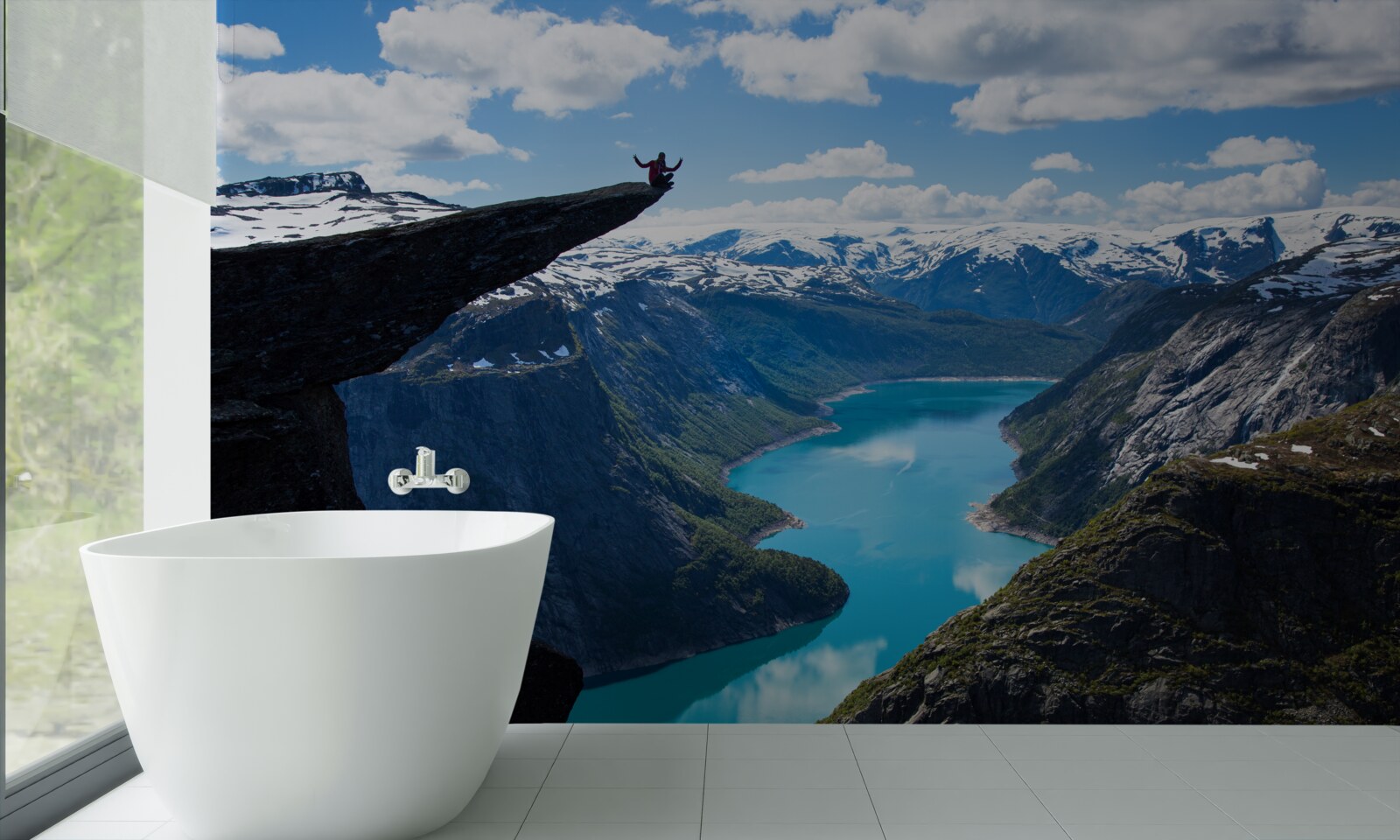 Fototapeta szczyt majestatycznie wznosi się nad przepaścią