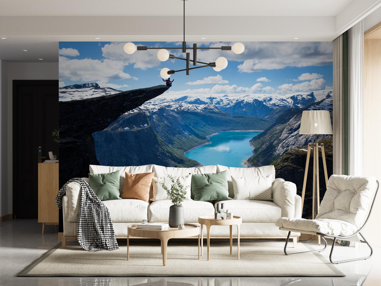 Fototapeta szczyt majestatycznie wznosi się nad przepaścią