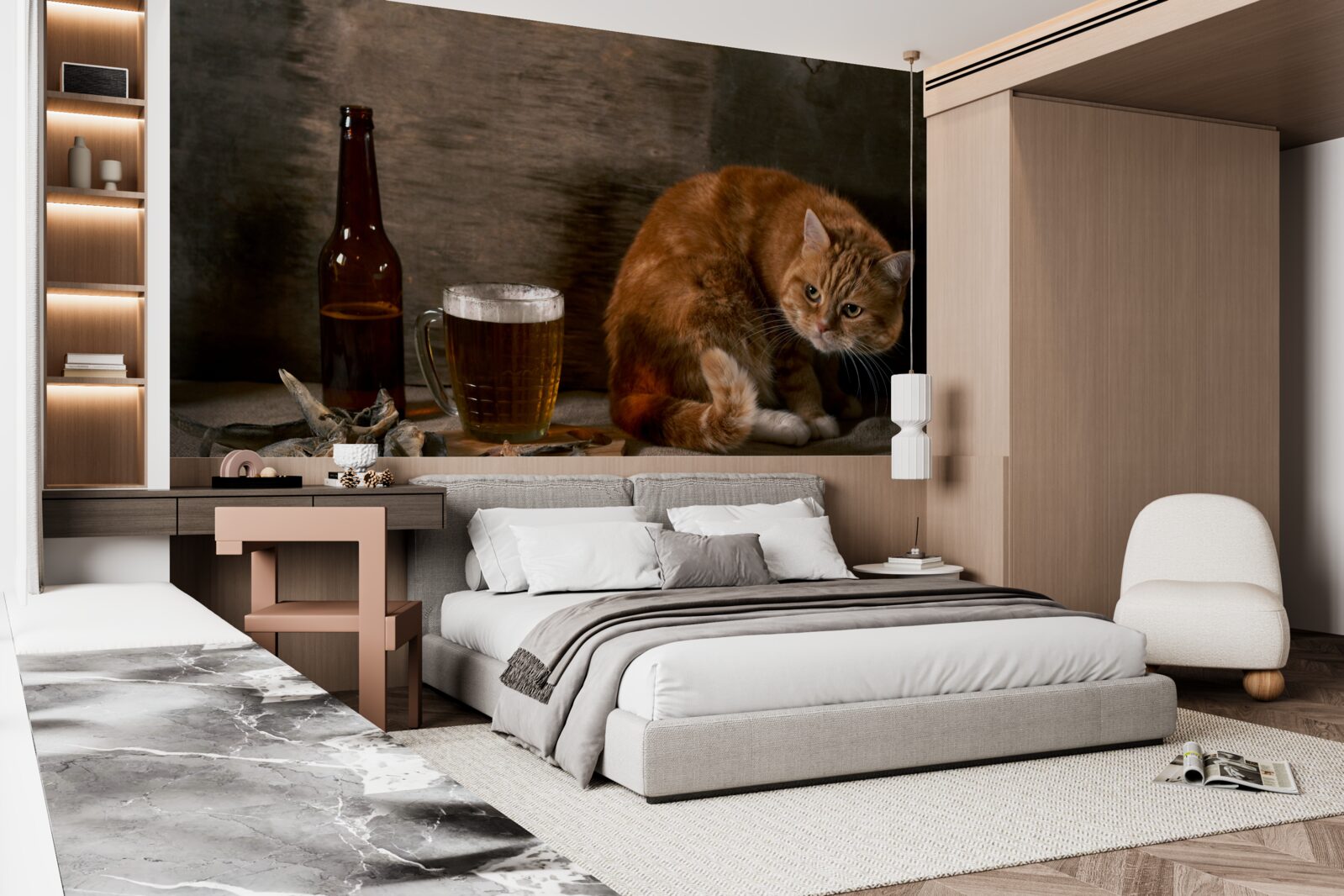 Fototapeta przynęta dla zwierząt domowych i morskich o czerwonym futrze