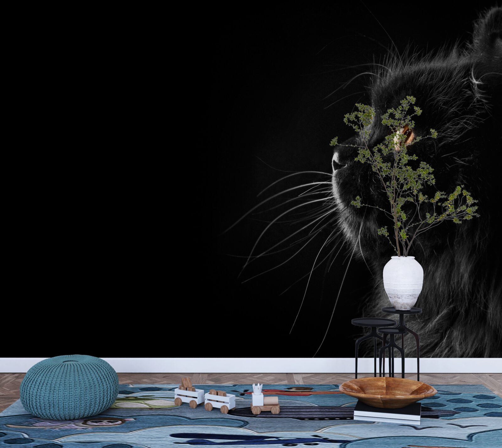 Fototapeta złotooki czarny kot