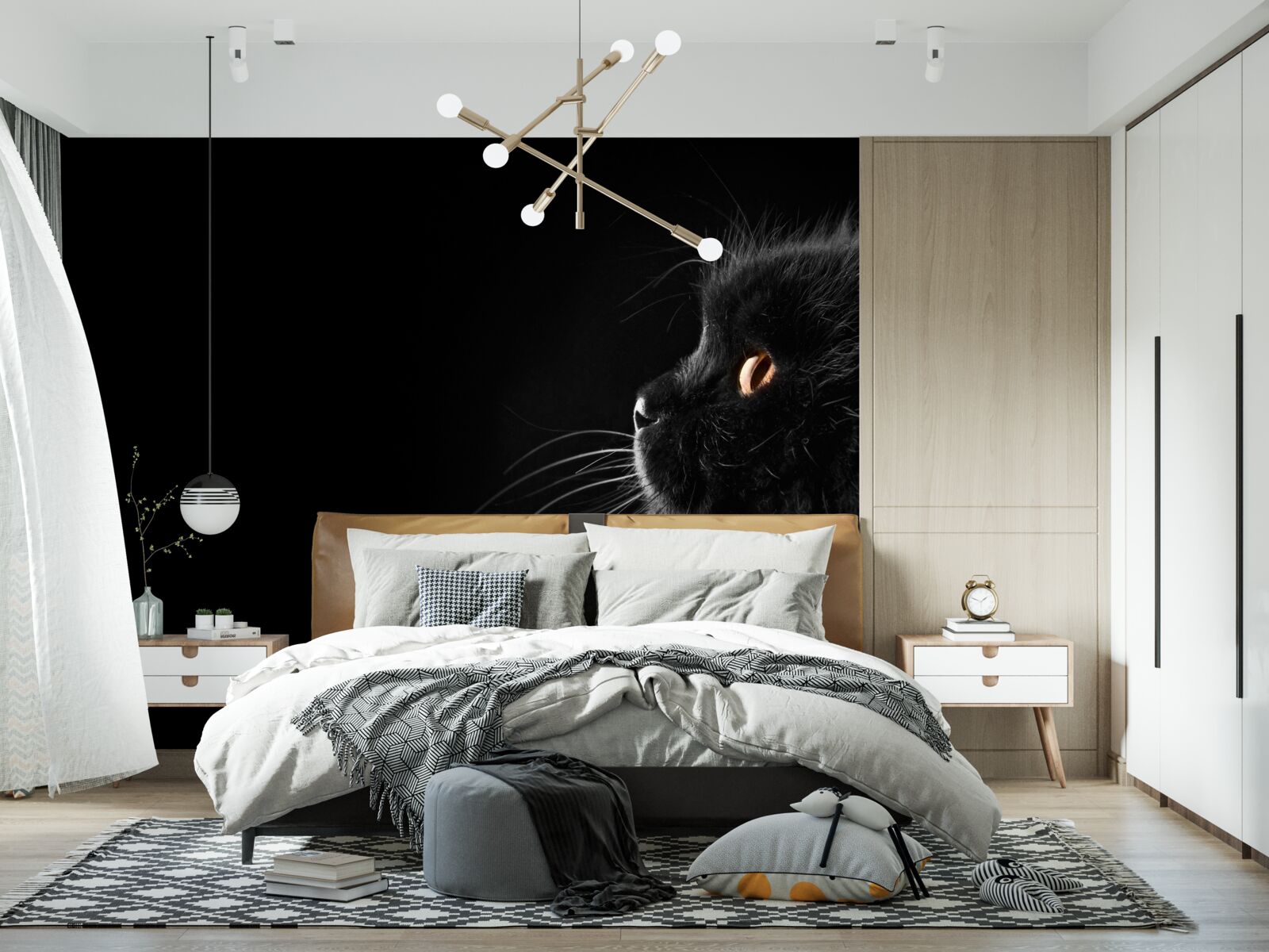 Fototapeta złotooki czarny kot