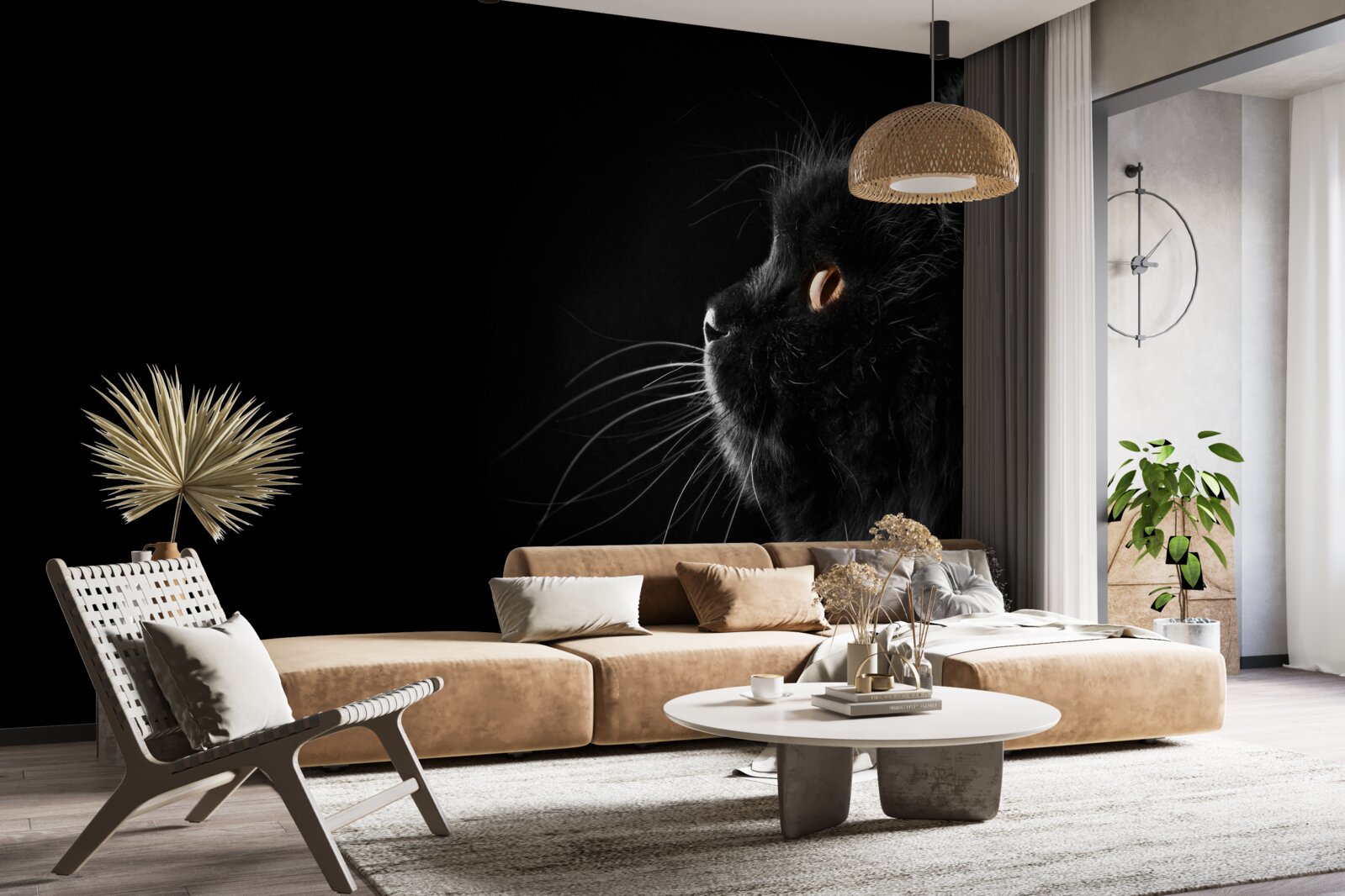 Fototapeta złotooki czarny kot