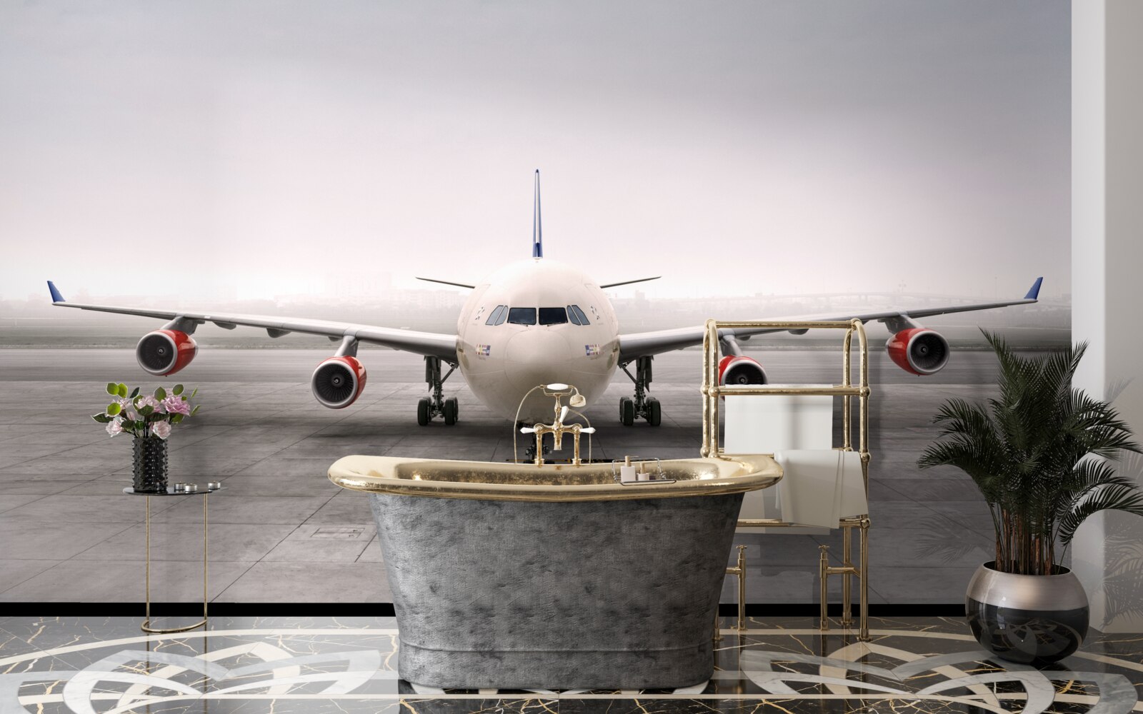 Fototapeta samolot na pasie startowym