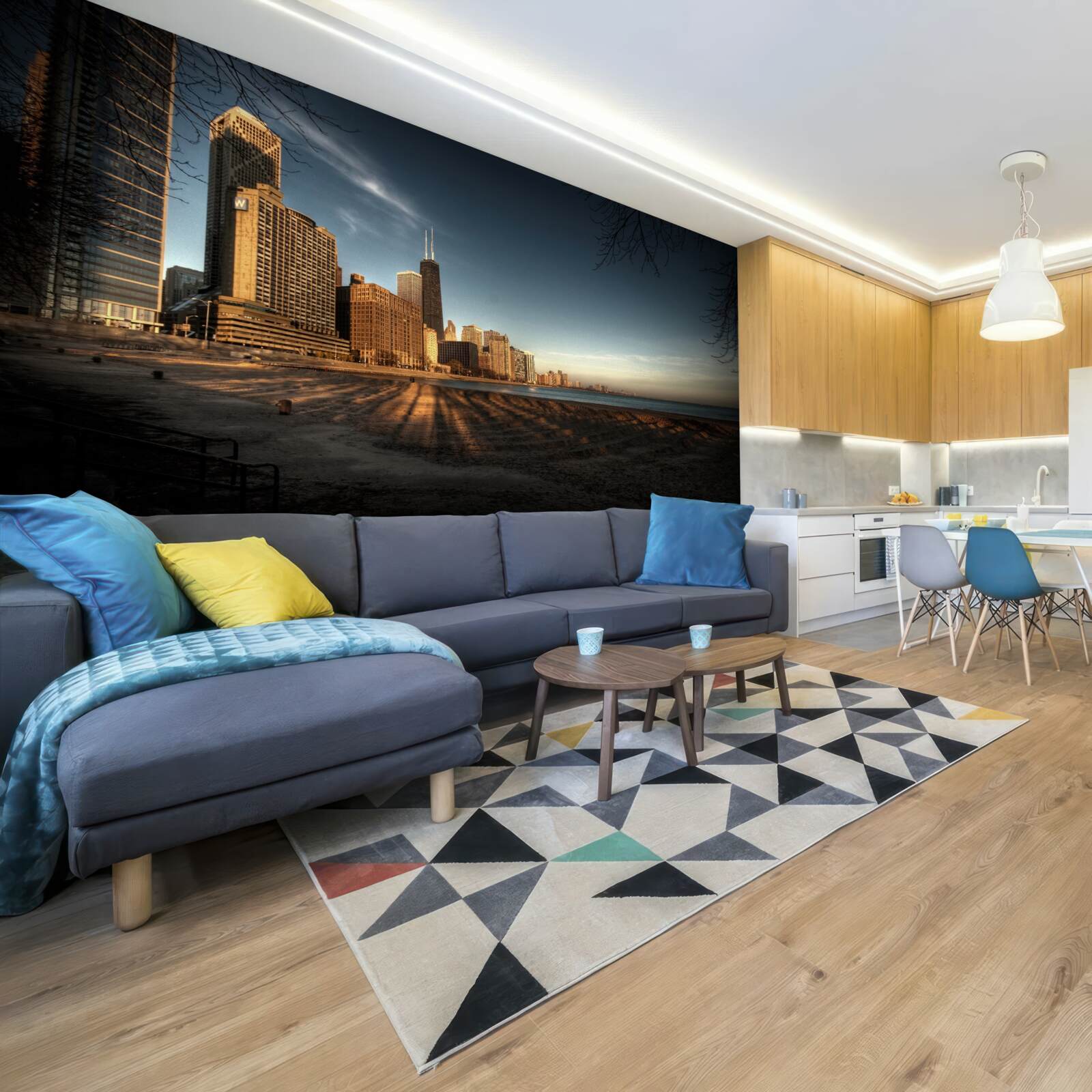 Fototapeta zmierzch miasta chicago