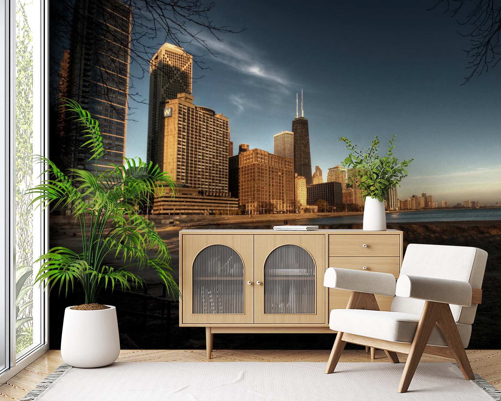 Fototapeta zmierzch miasta chicago