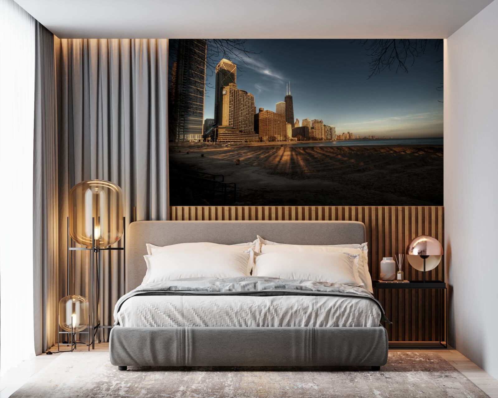 Fototapeta zmierzch miasta chicago