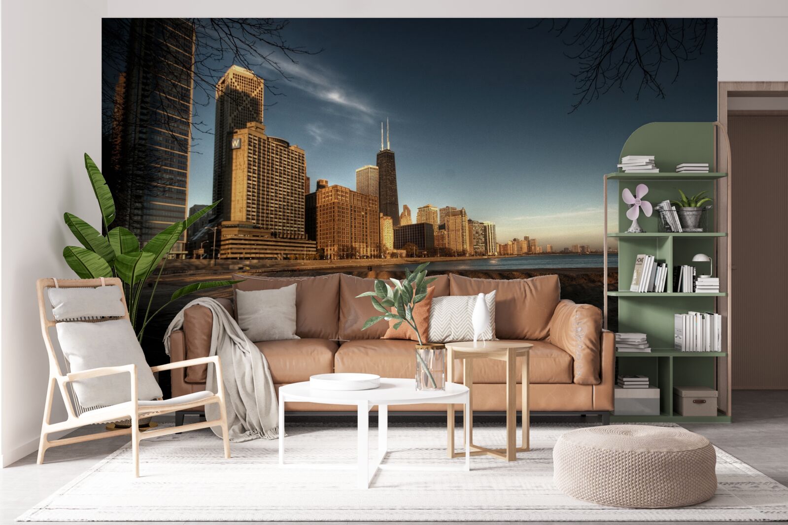 Fototapeta zmierzch miasta chicago