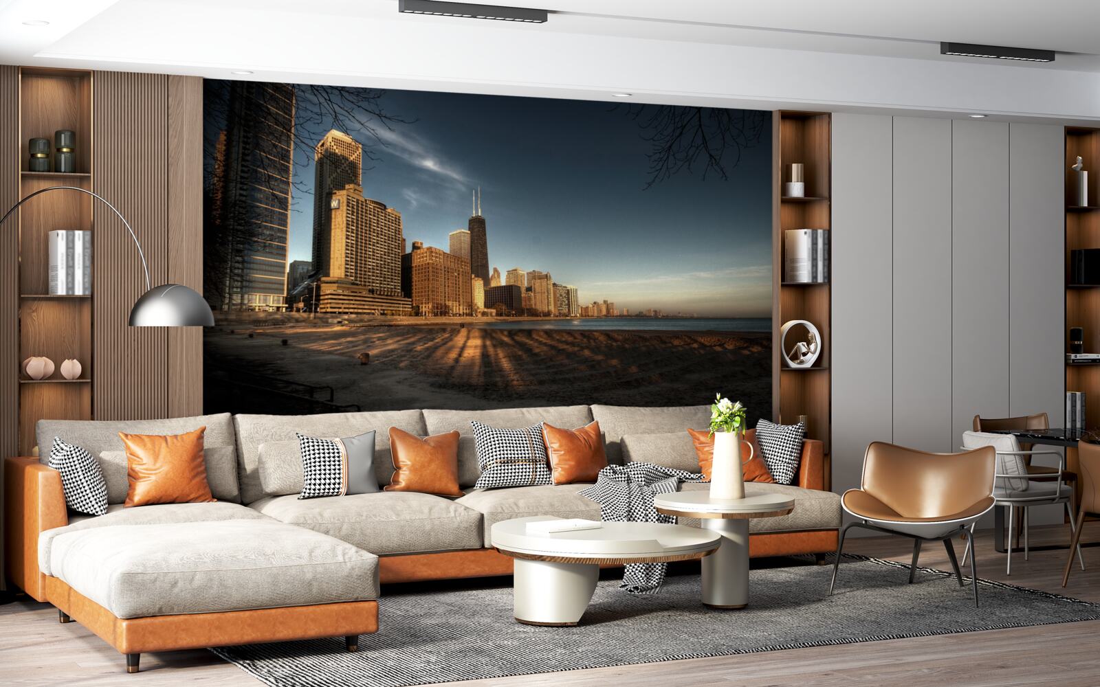 Fototapeta zmierzch miasta chicago