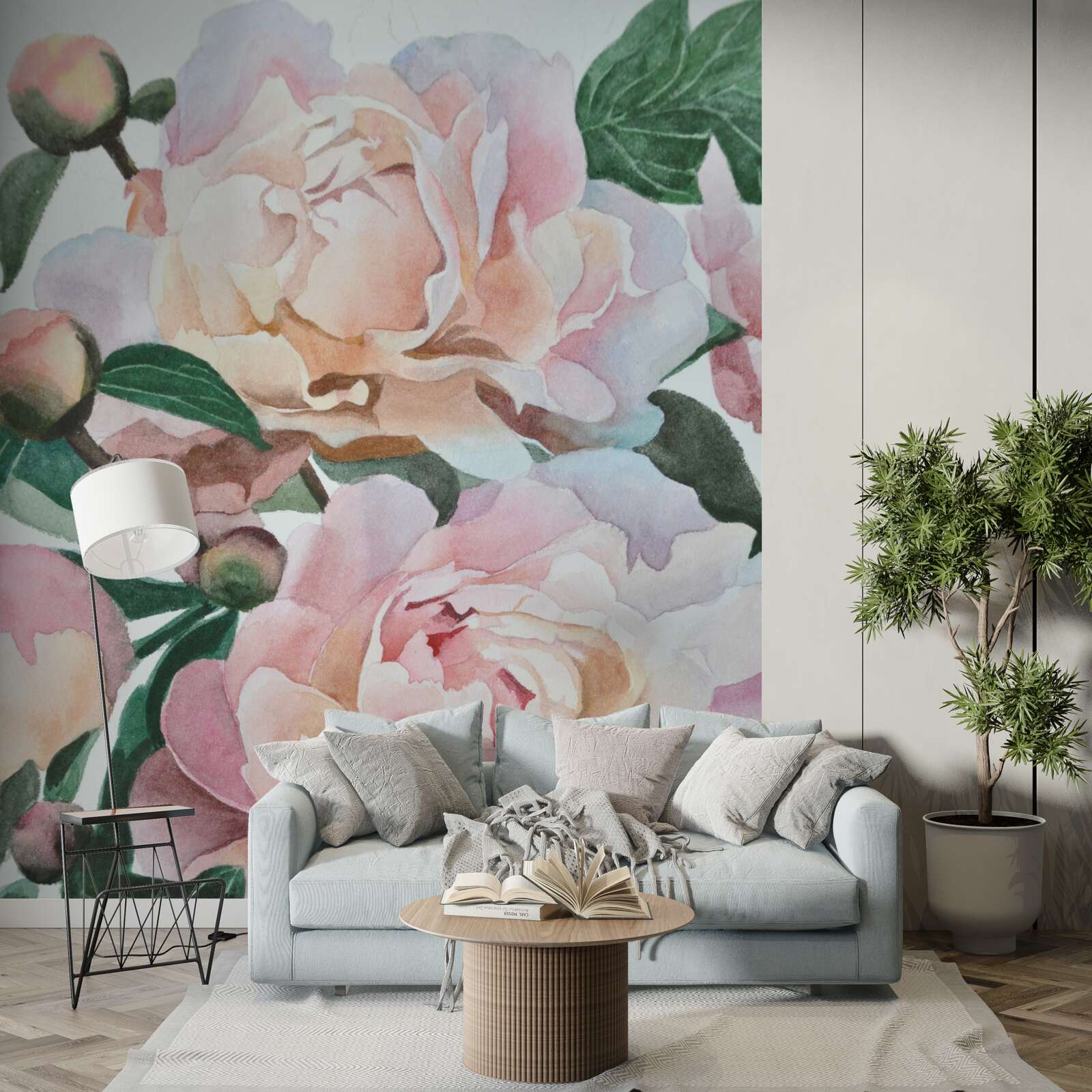 Fototapeta piwonie malowane akwarelą