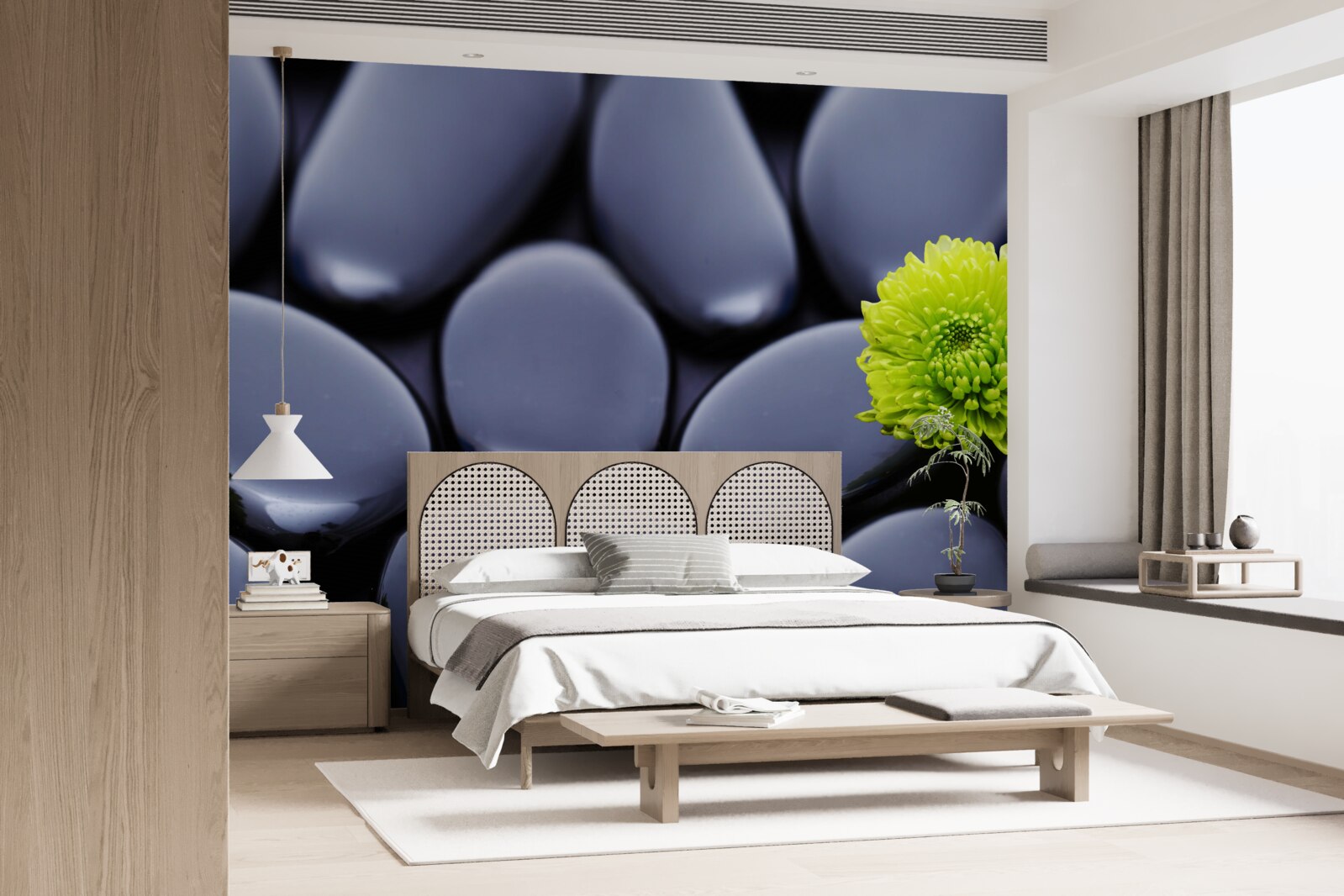 Fototapeta zielony kwiat wyrasta przez skalistą barierę