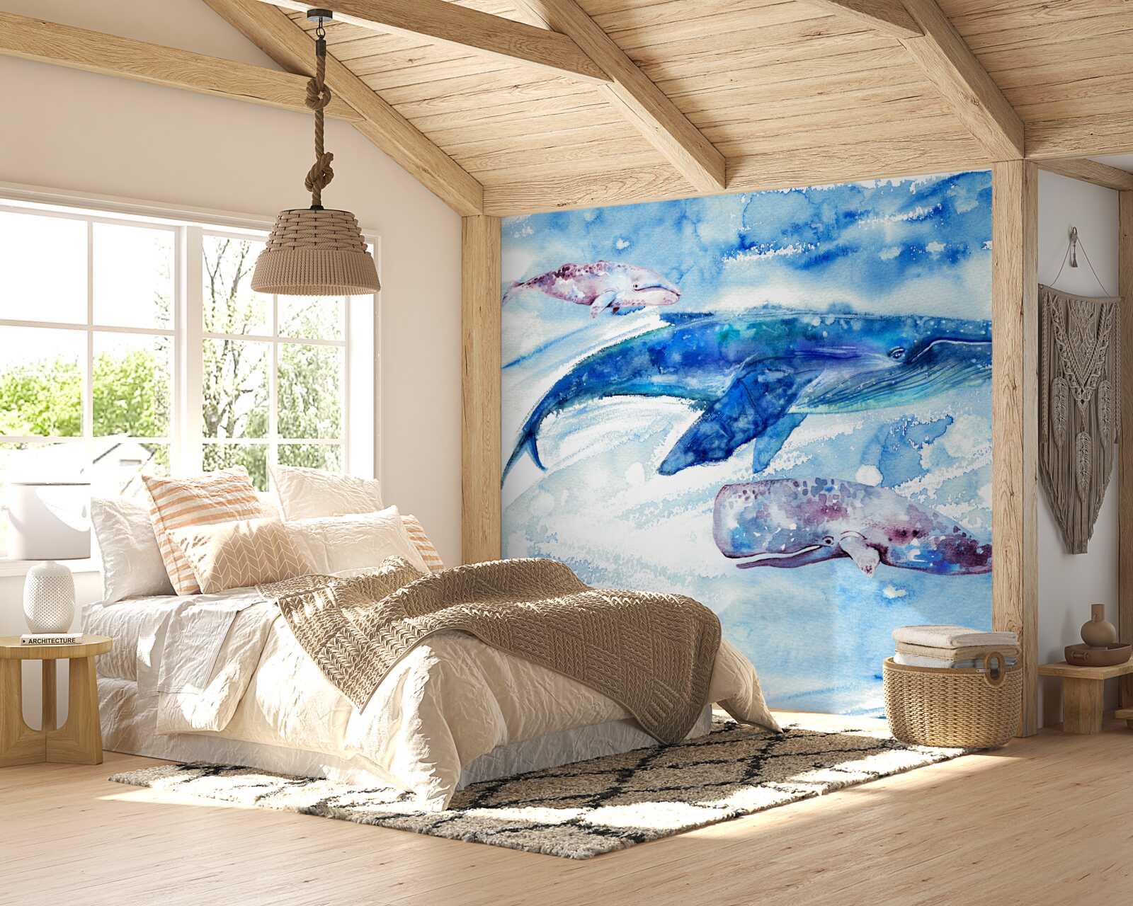 Fototapeta pobór wody przez płetwal błękitny