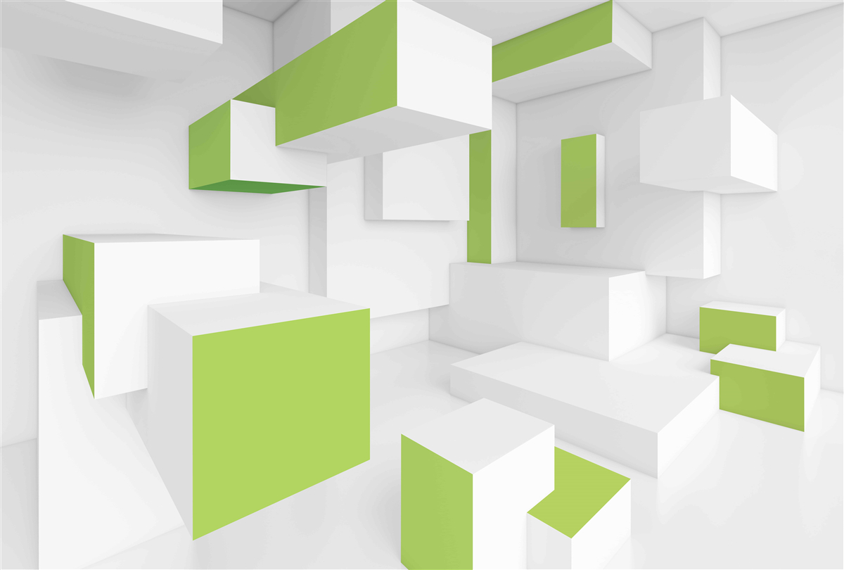 Fototapeta prostokątne konstrukcje z jasnozieloną okładziną