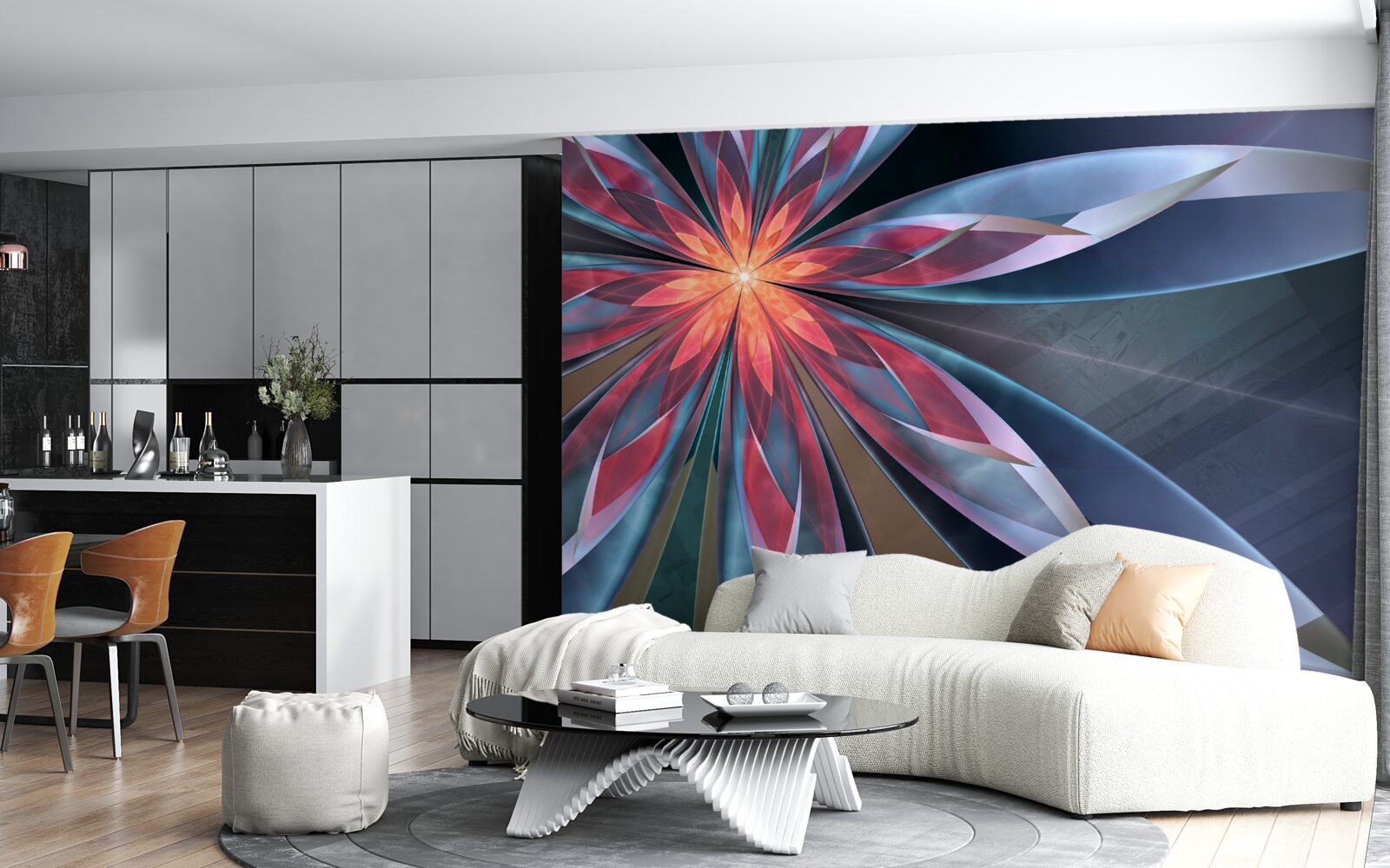 Fototapeta lotos z czerwonym rdzeniem