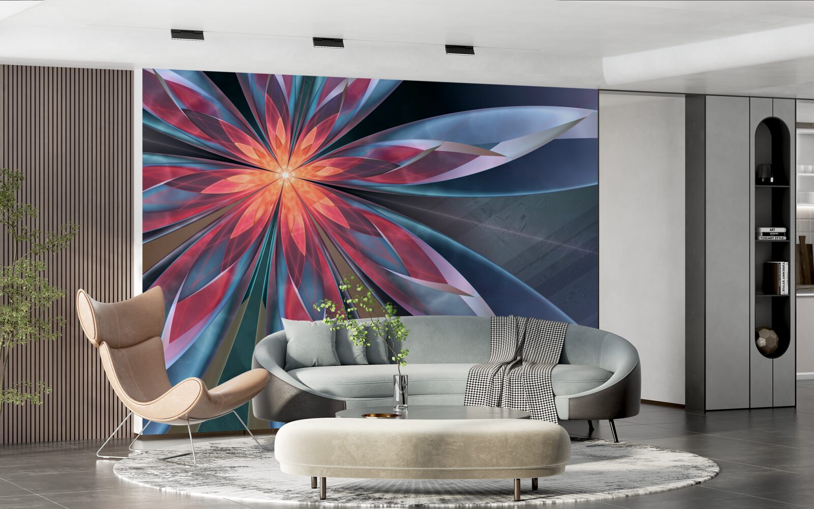 Fototapeta lotos z czerwonym rdzeniem