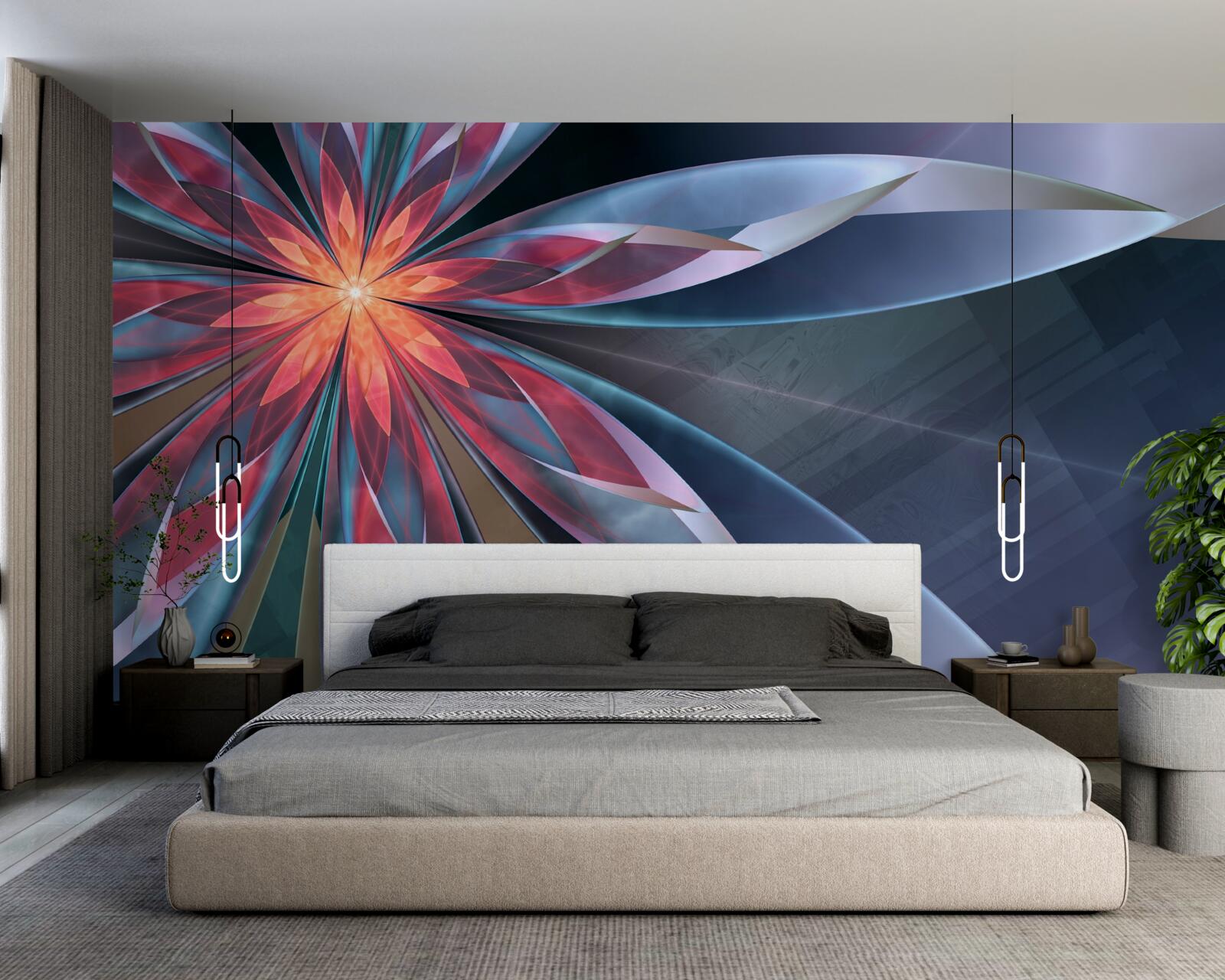 Fototapeta lotos z czerwonym rdzeniem