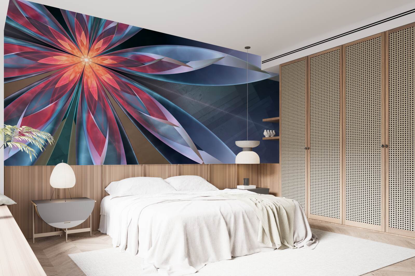 Fototapeta lotos z czerwonym rdzeniem