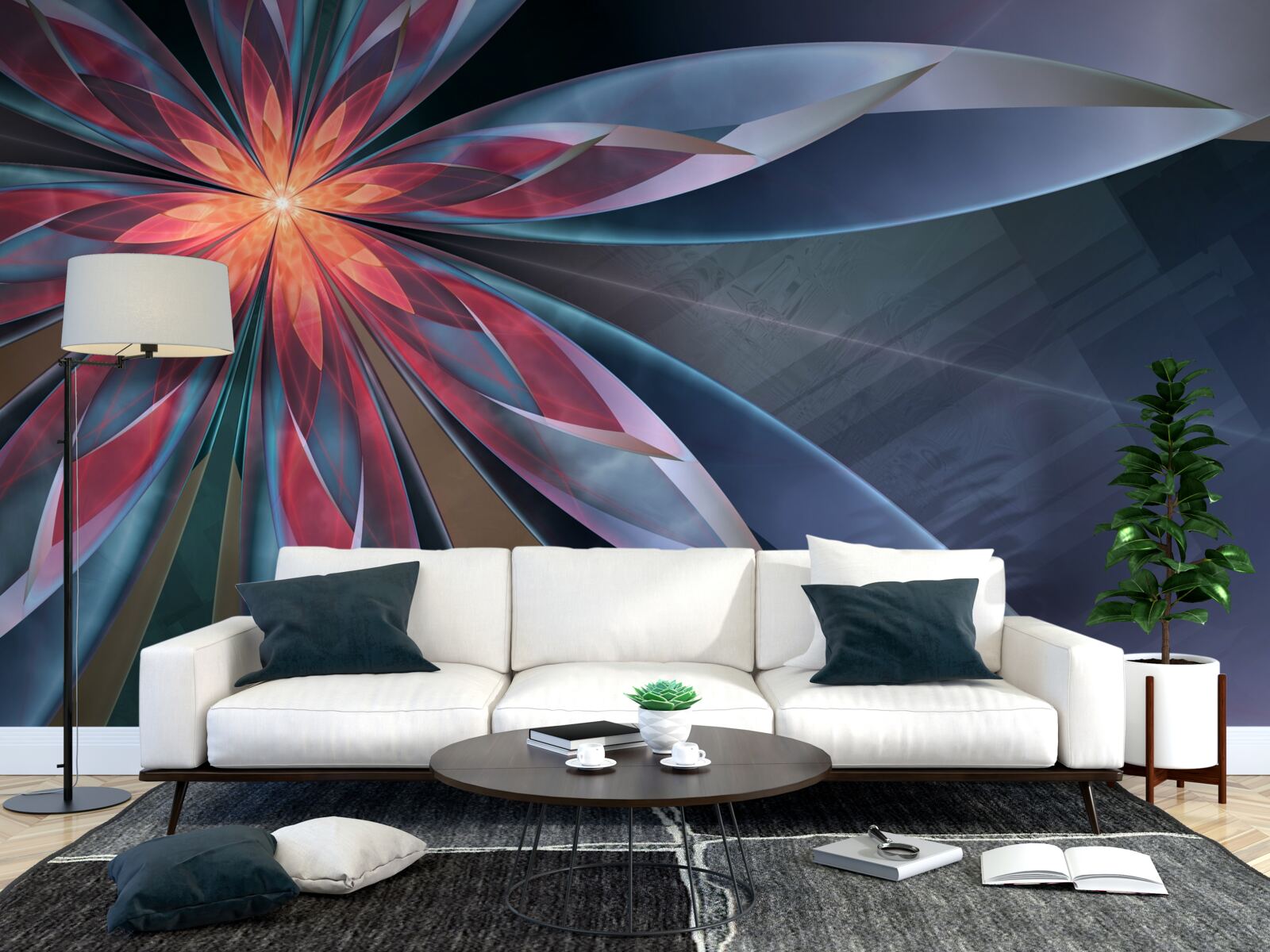 Fototapeta lotos z czerwonym rdzeniem