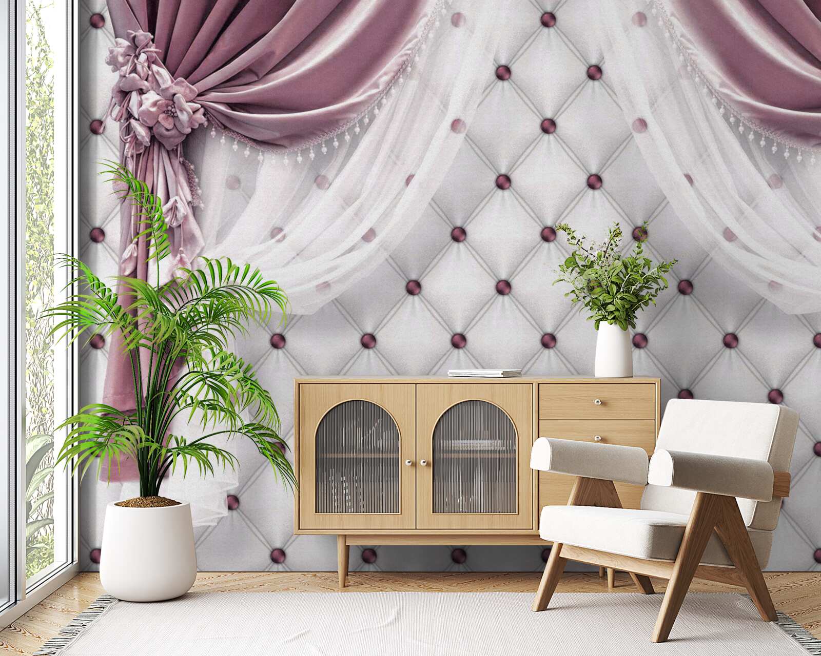 Fototapeta eleganckie gzymsy i perłowe odcienie bieli