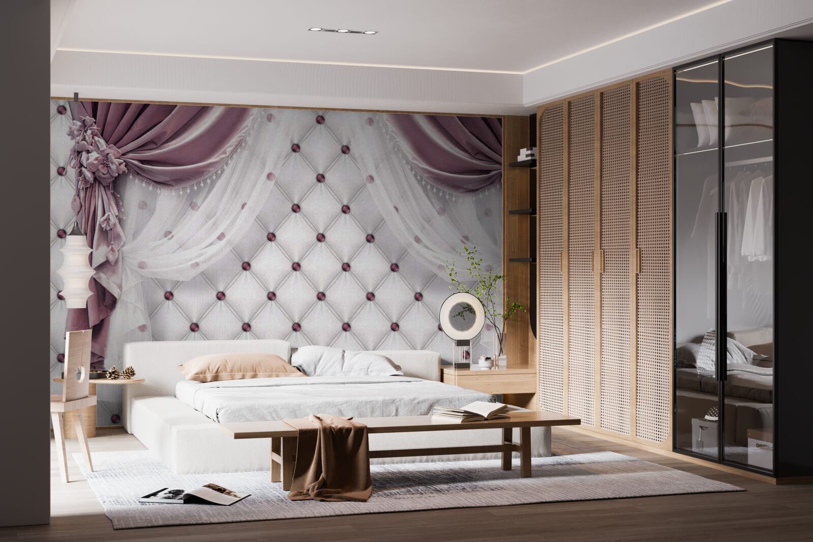 Fototapeta eleganckie gzymsy i perłowe odcienie bieli