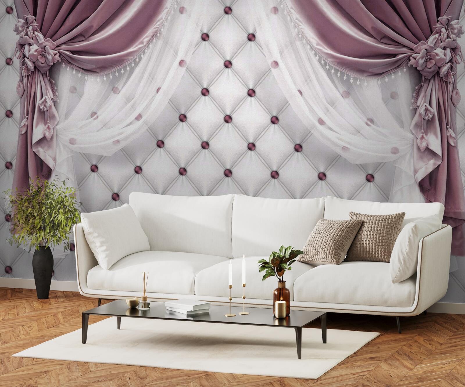 Fototapeta eleganckie gzymsy i perłowe odcienie bieli