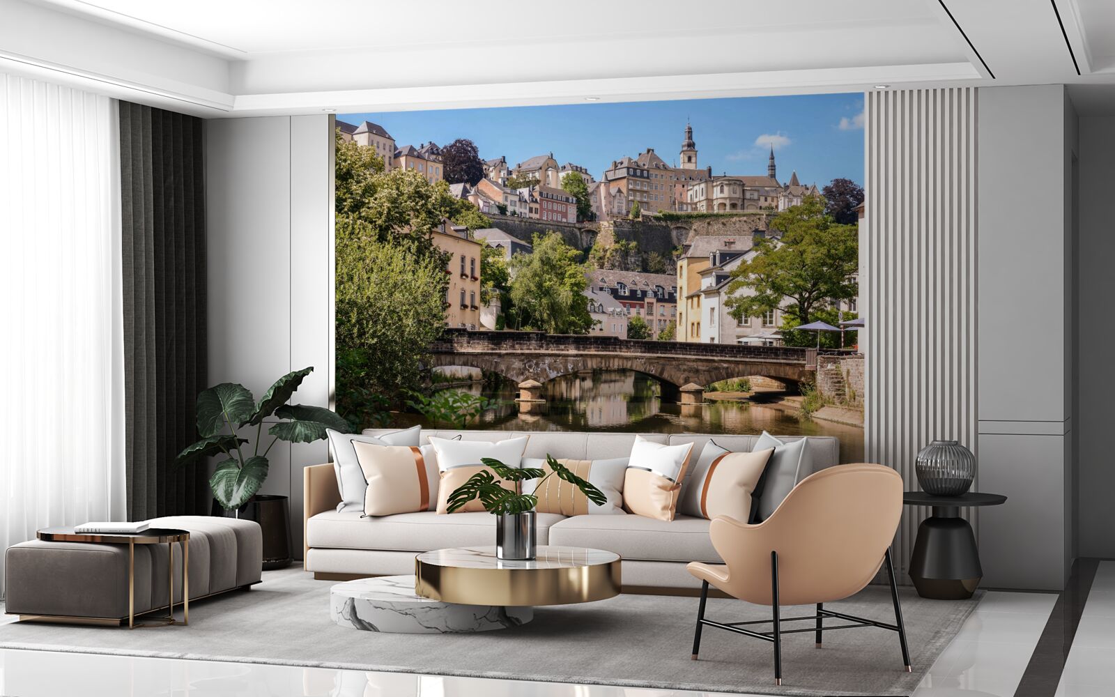 Fototapeta most na rzece luksemburg